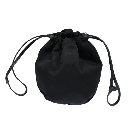 Luxury Prada Drawstring Pouch Nylon Black  86301