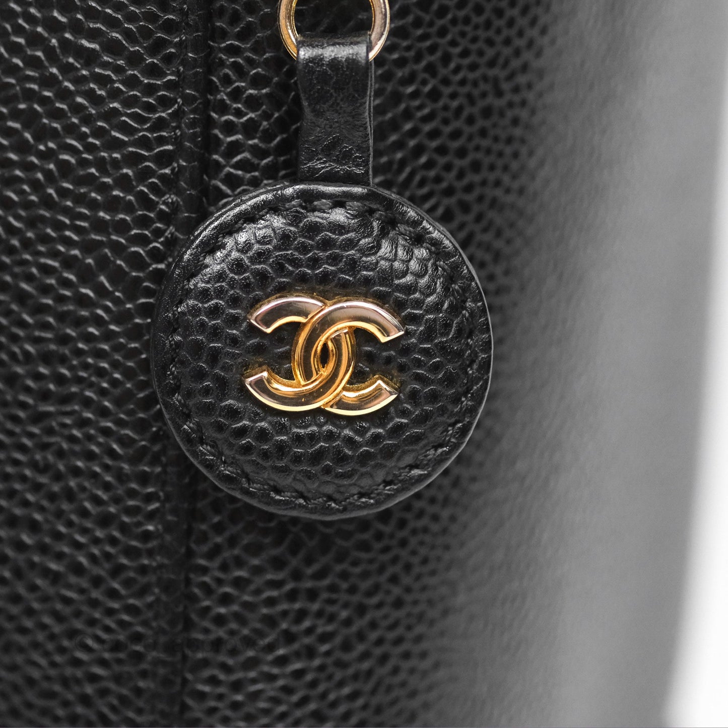 Chanel Vintage Vanity Case Black Caviar Gold Hardware
