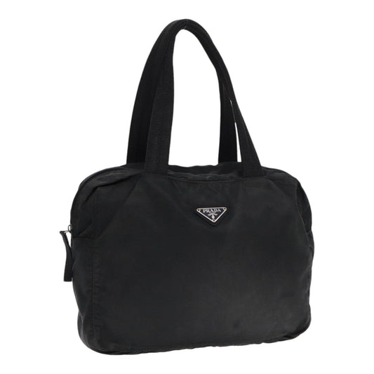 Luxury Prada Hand Bag Nylon Black Silver  86338