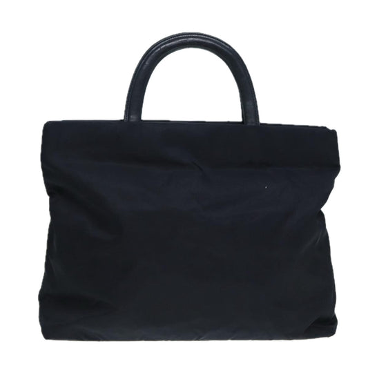 Luxury Prada Hand Bag Nylon Navy Silver  86341