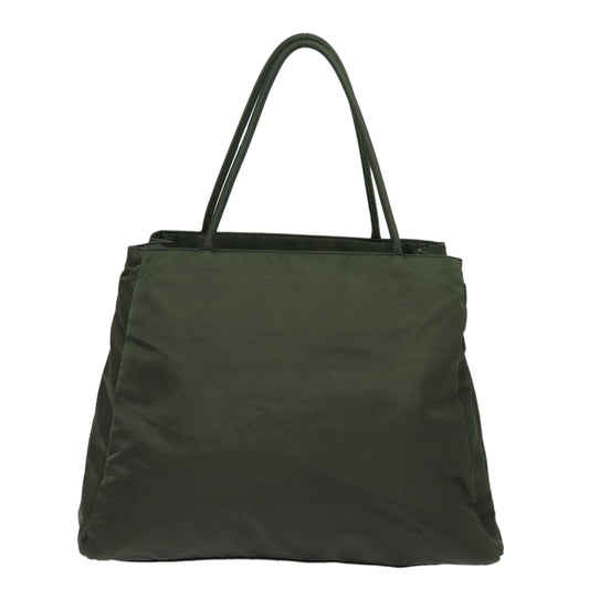 Luxury Prada Tote Bag Nylon Khaki Silver  86342