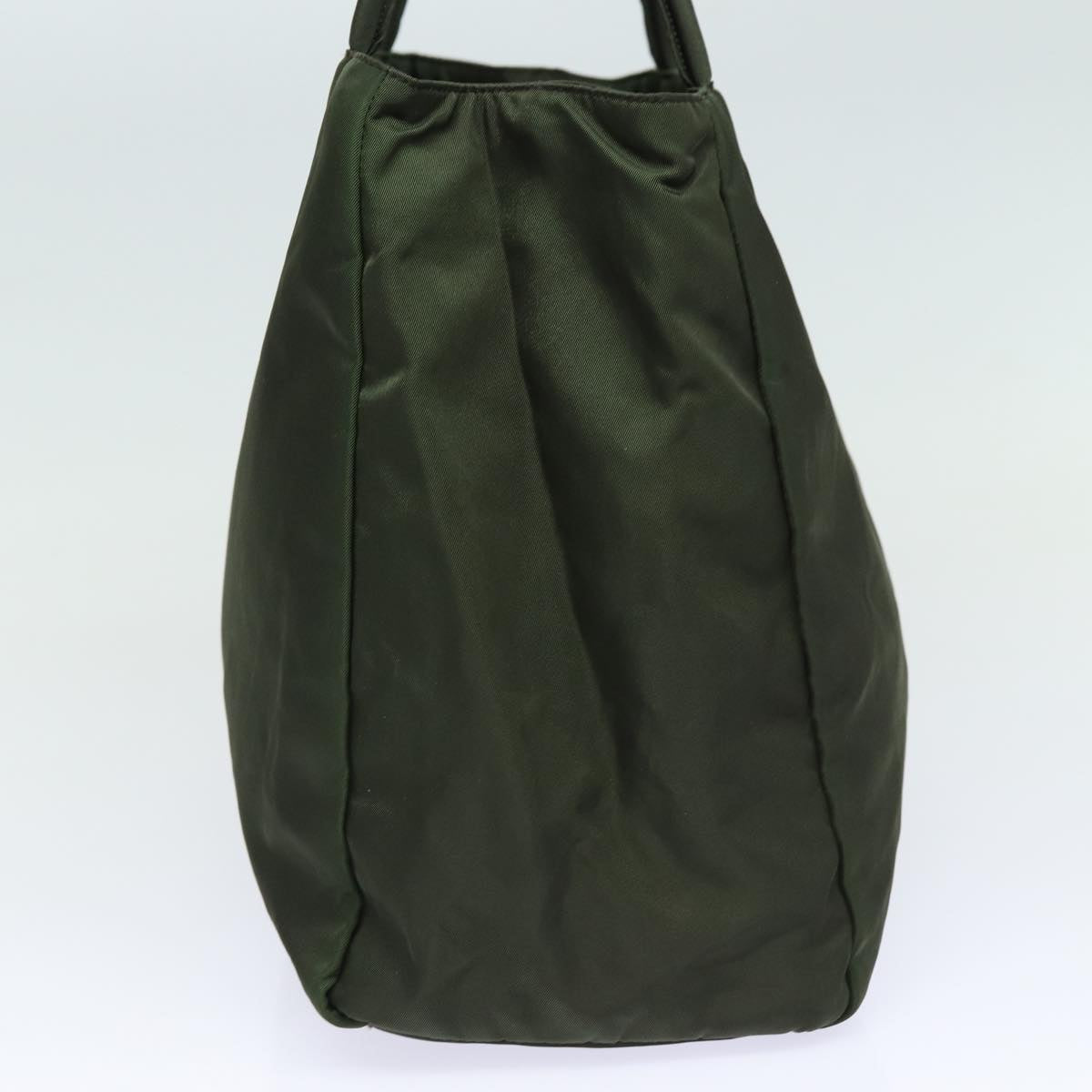Luxury Prada Tote Bag Nylon Khaki Silver  86342