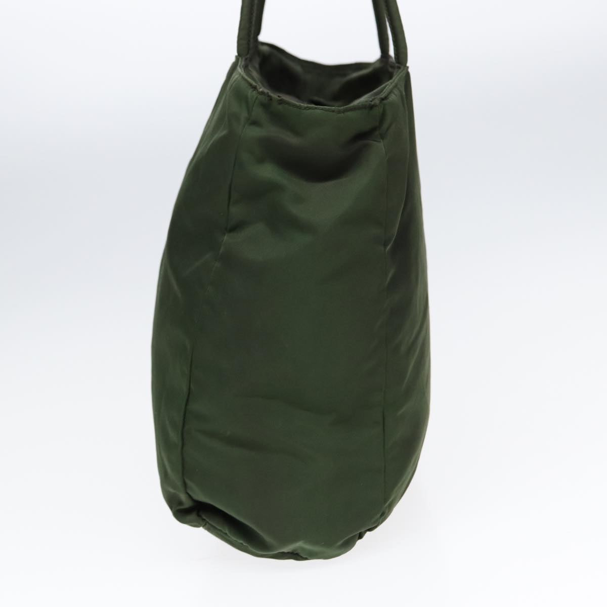 Luxury Prada Tote Bag Nylon Khaki Silver  86343