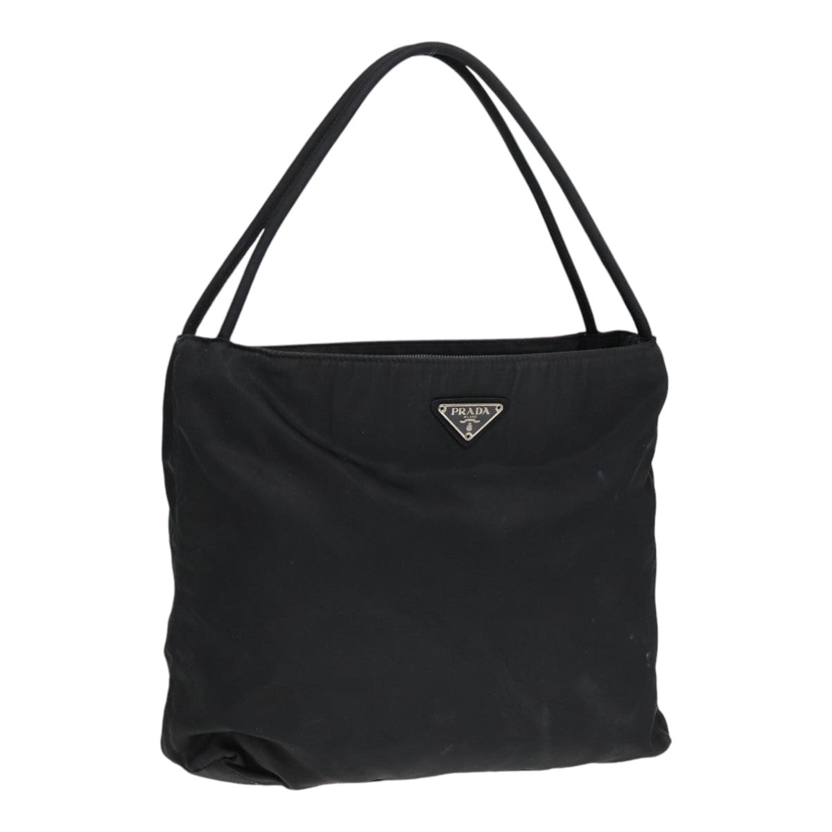 Luxury Prada Tote Bag Nylon Black Silver  86344