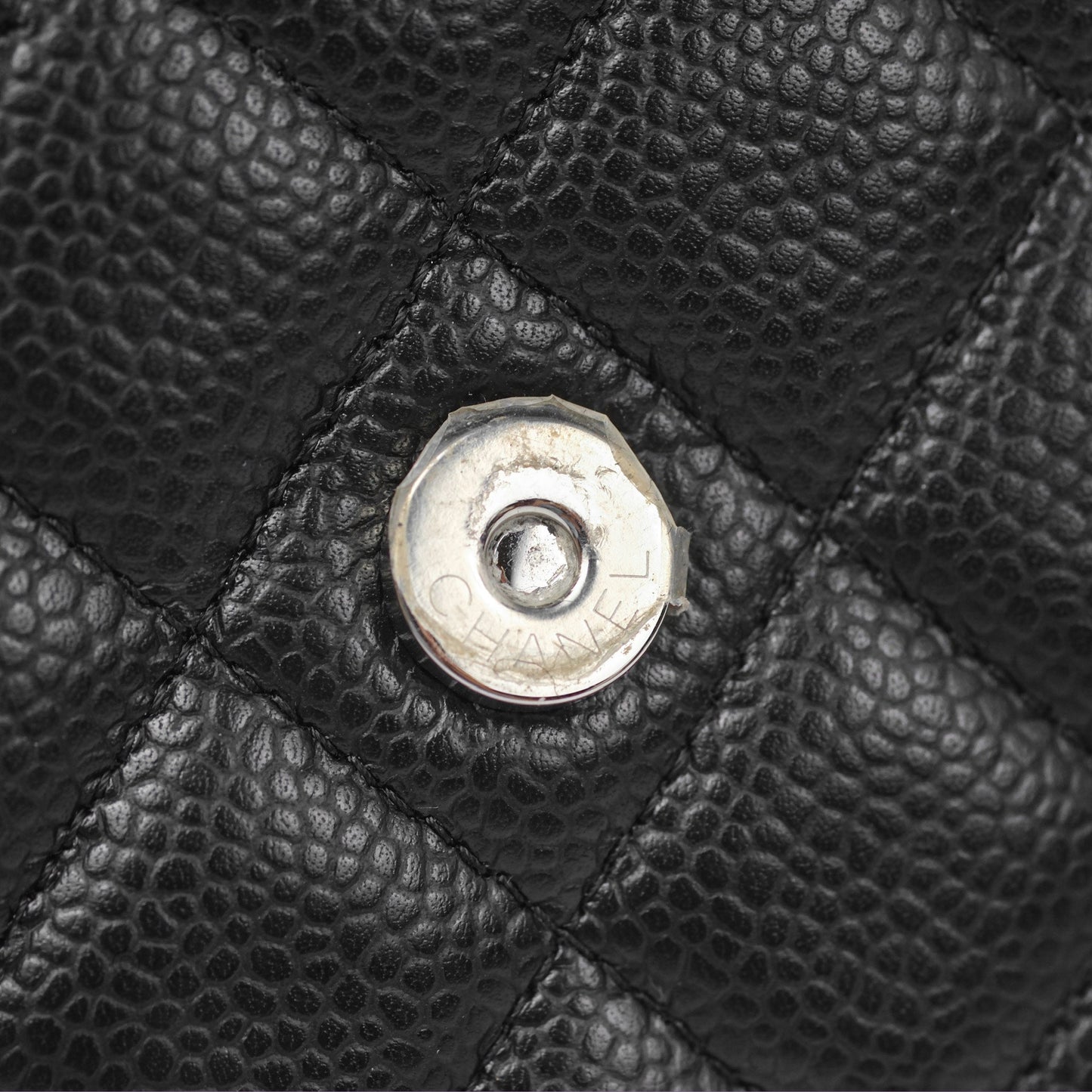 Chanel Quilted Classic Wallet On Chain WOC Black Caviar Silver Hardware