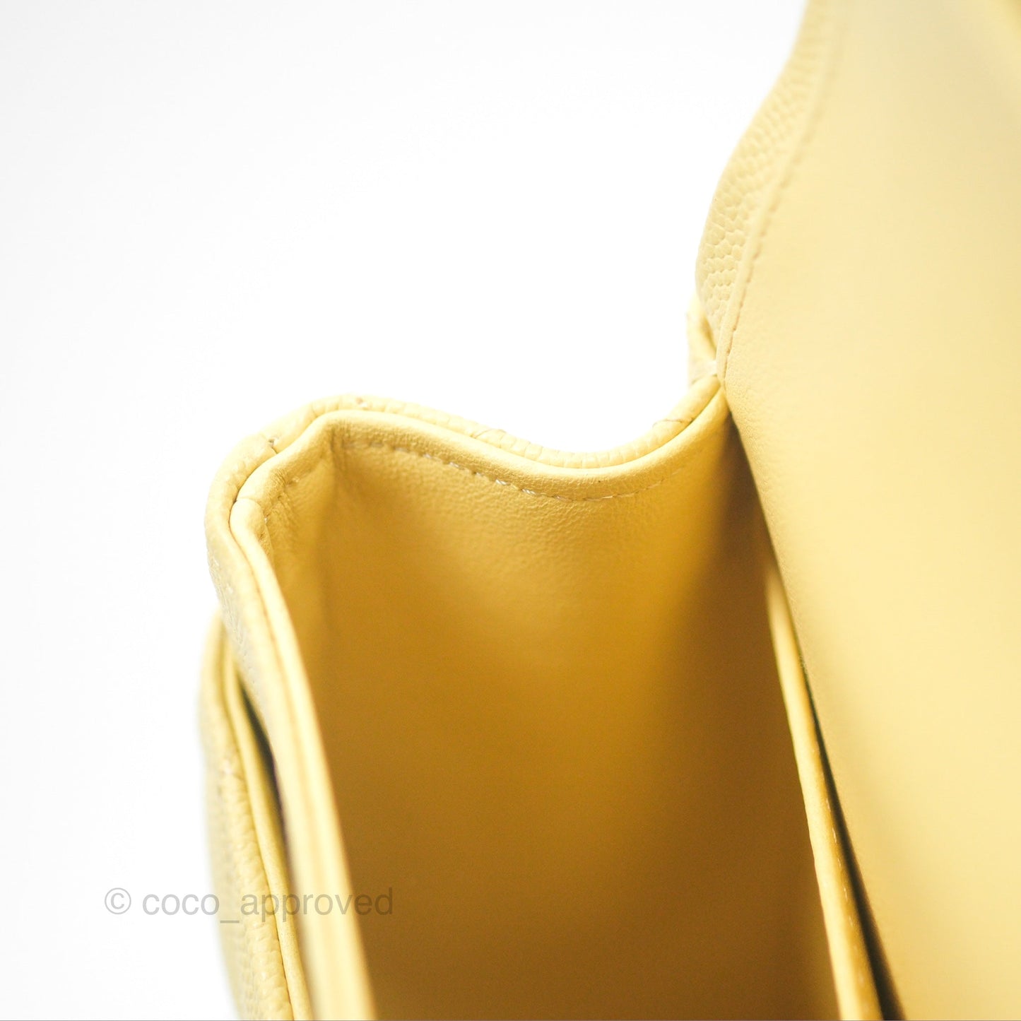 Chanel Small Classic Quilted Flap Yellow Caviar Gold Hardware