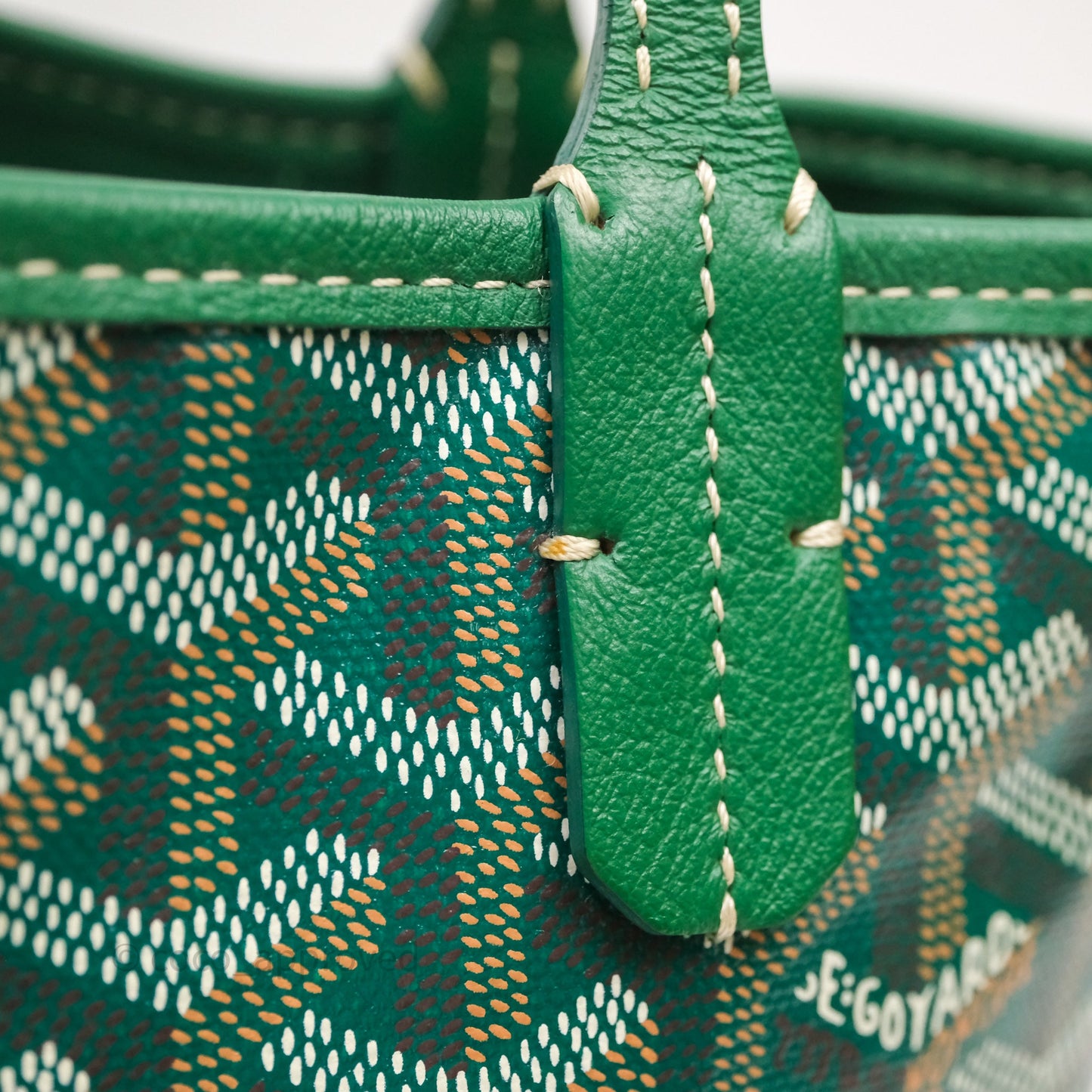 Goyard Anjou Mini Tote Bag Green Goyardine Canvas