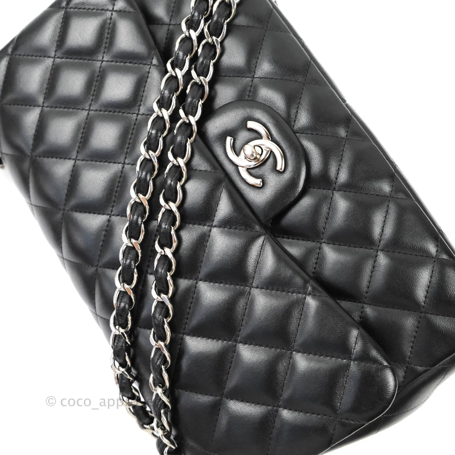 Chanel Jumbo Double Flap Black Lambskin Silver Hardware⁣⁣