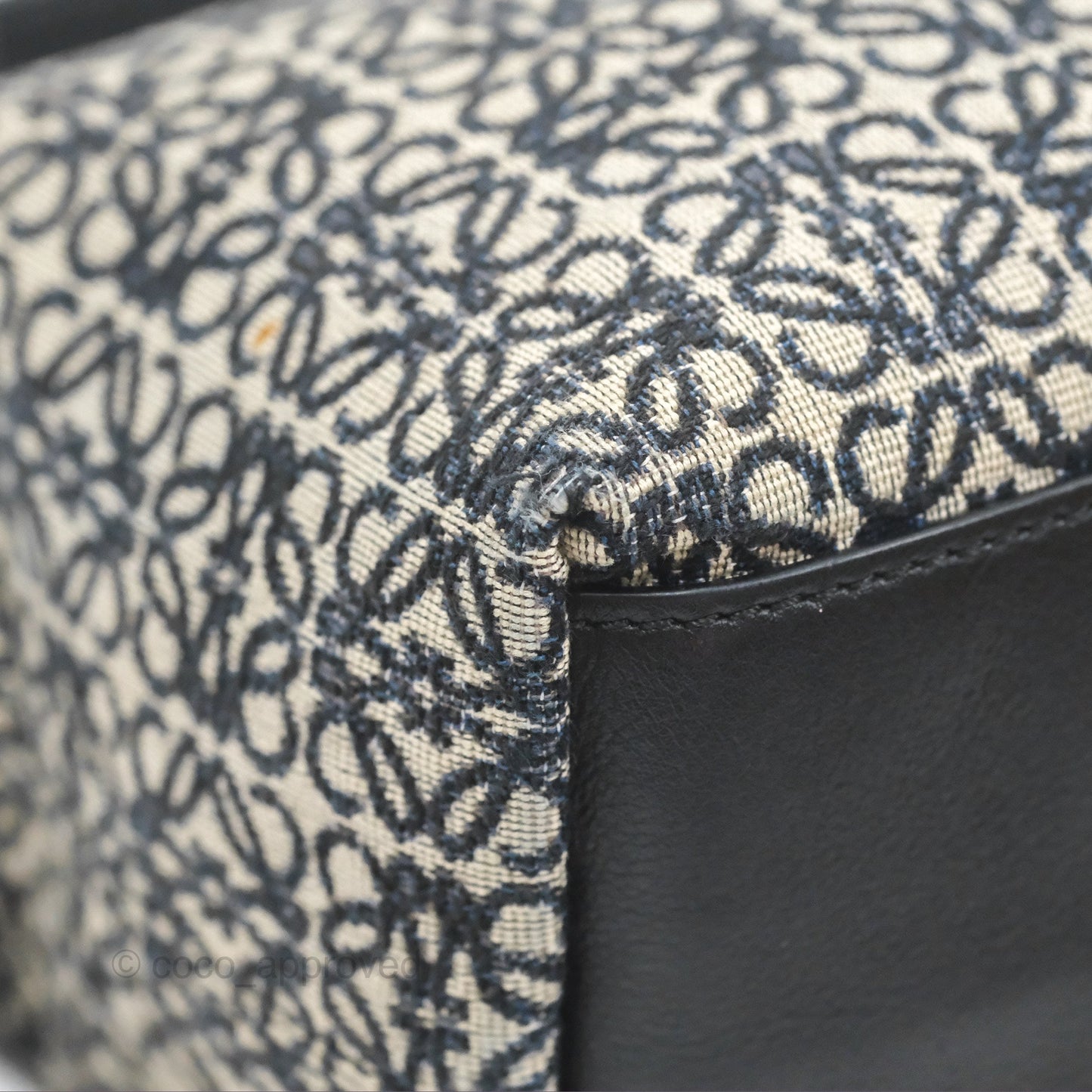 Loewe Small Cubi bag in Anagram Jacquard & Calfskin Navy/ Black