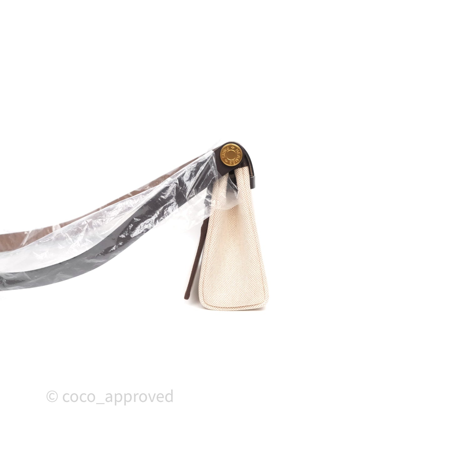 Hermès Herbag Zip 20 Mini Ecru Beige 14/ Ebene 46 Canvas Gold Hardware