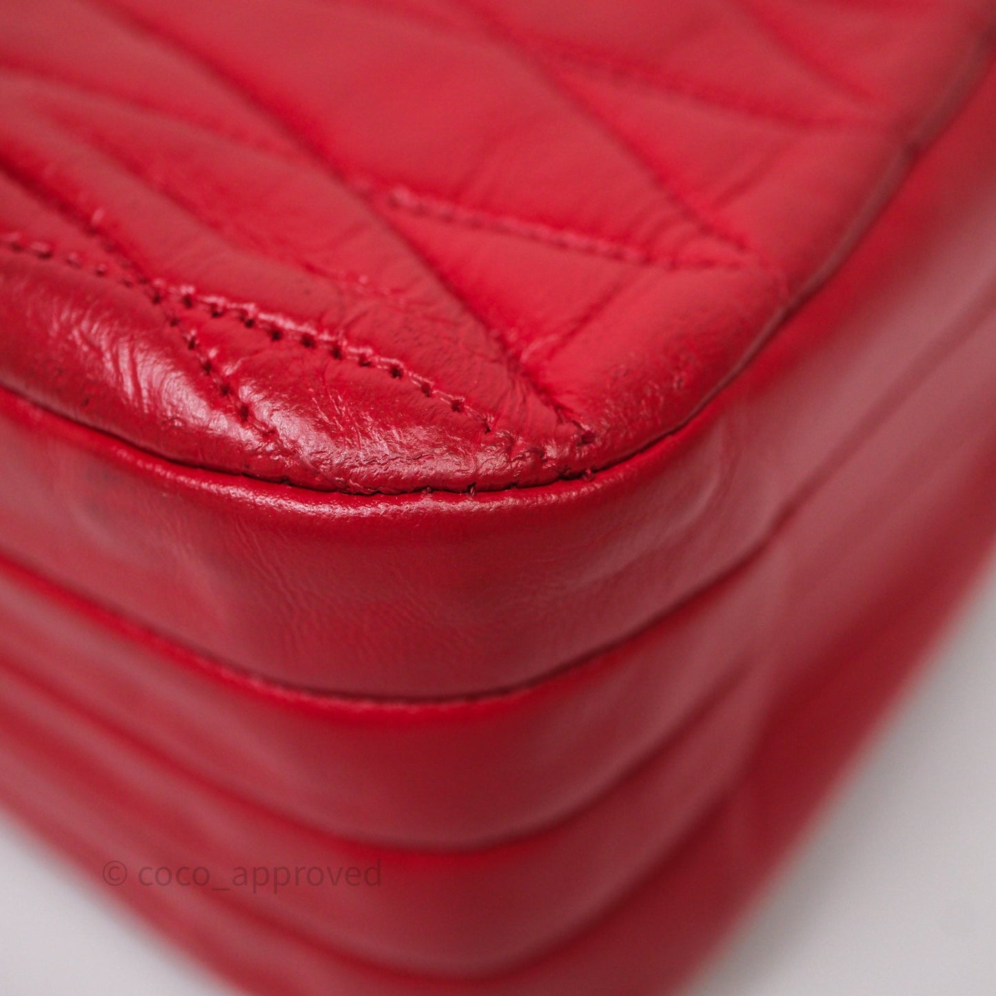 Chanel Vintage Quilted Flap Bag Red Lambskin Gold Hardware