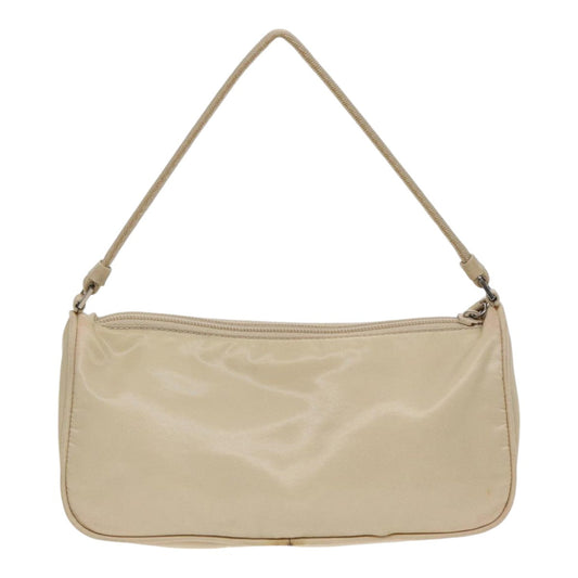 Luxury Prada Accessory Pouch Nylon Cream Silver  86418