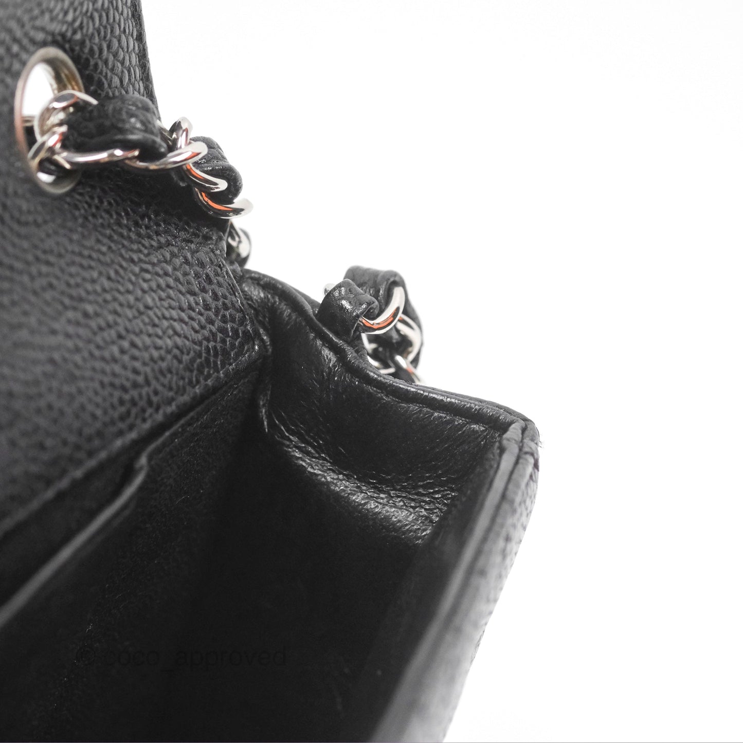 Chanel East West Flap Bag Black Caviar Silver Hardware