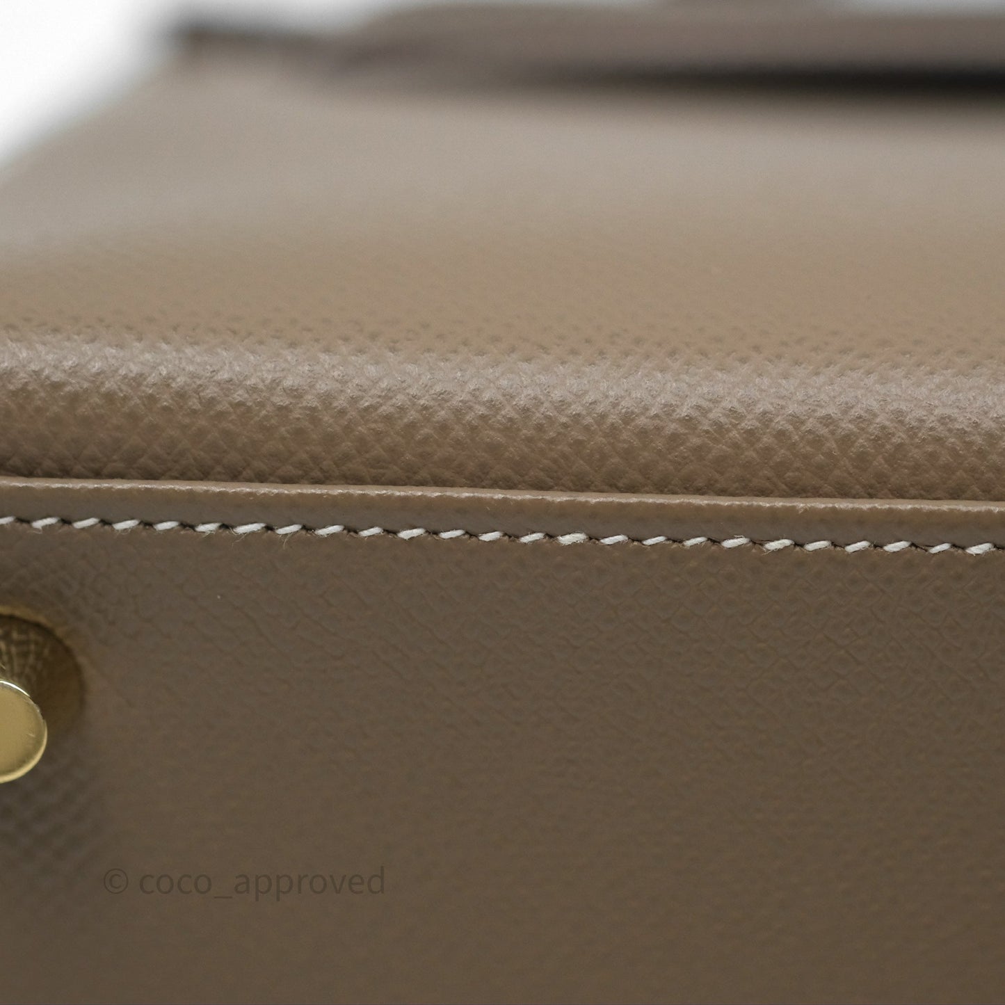 Hermès Kelly 25 Sellier Etoupe Epsom Gold Hardware