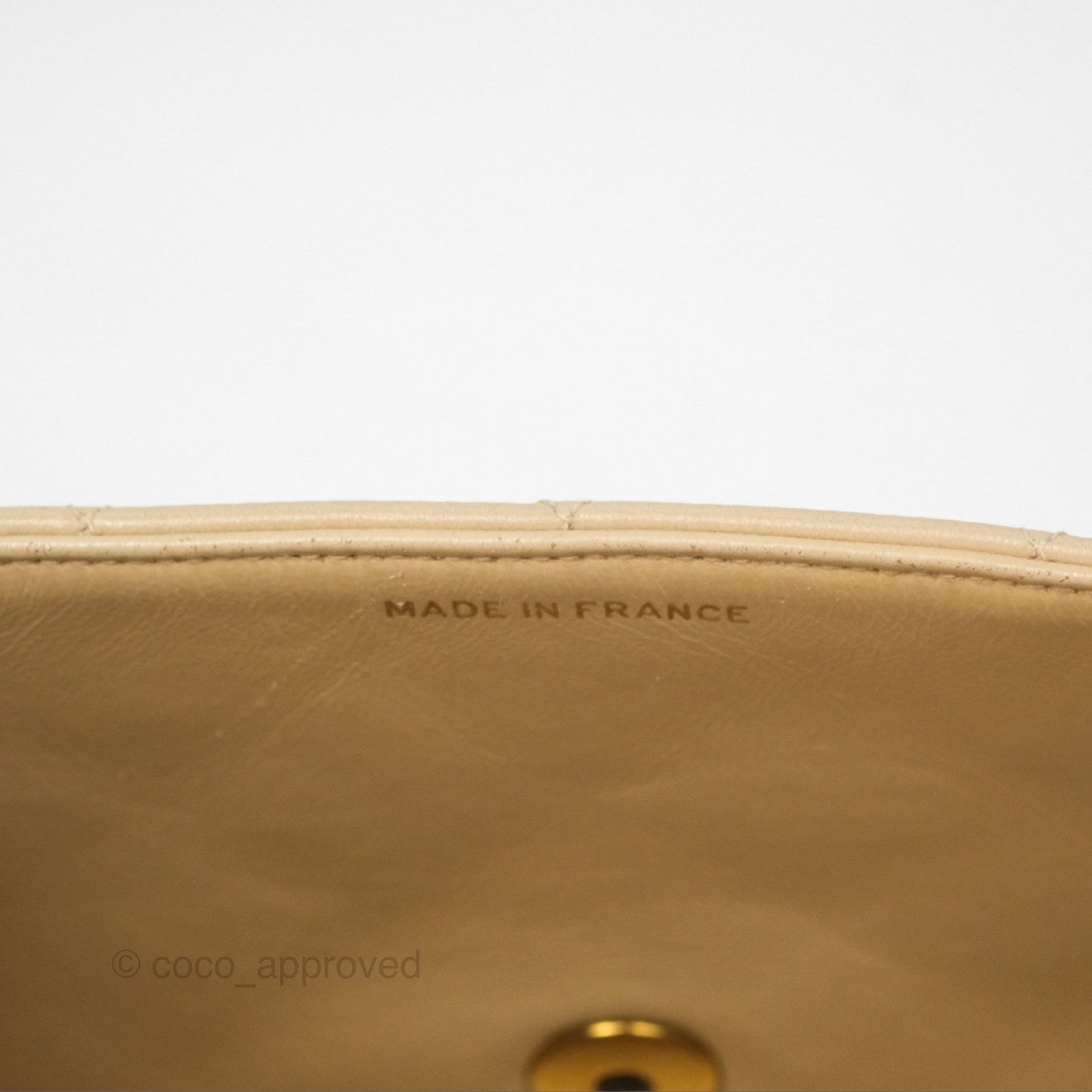 Chanel Vintage Small Quilted Classic Diana Flap Bag Beige Lambskin 24K Gold Hardware