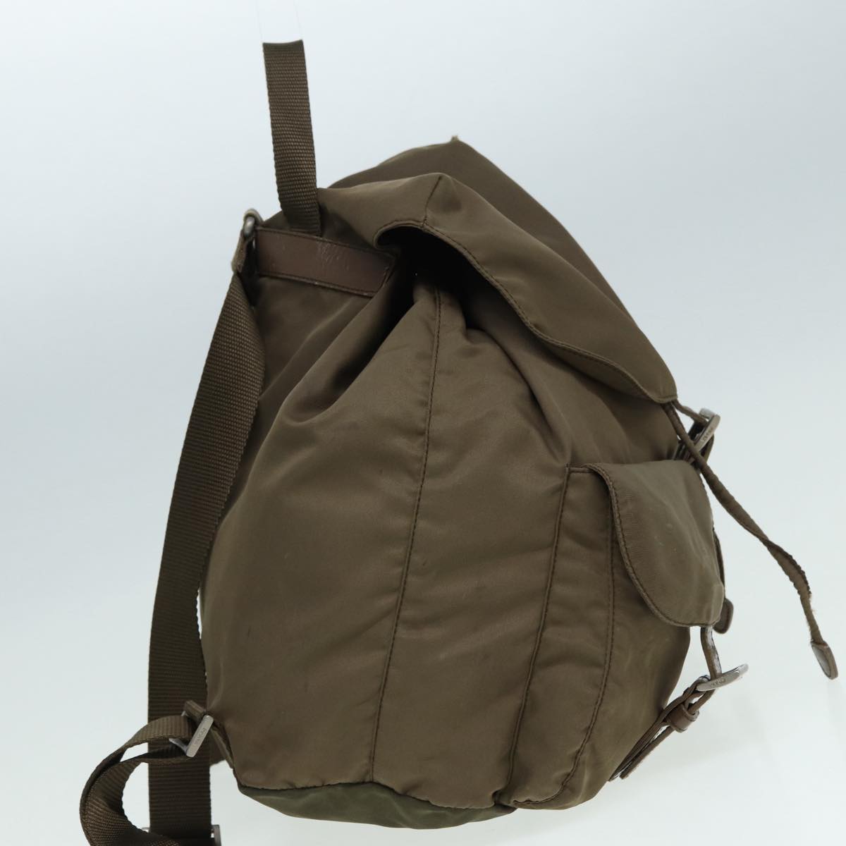 Luxury Prada Backpack Nylon Brown Silver  86442