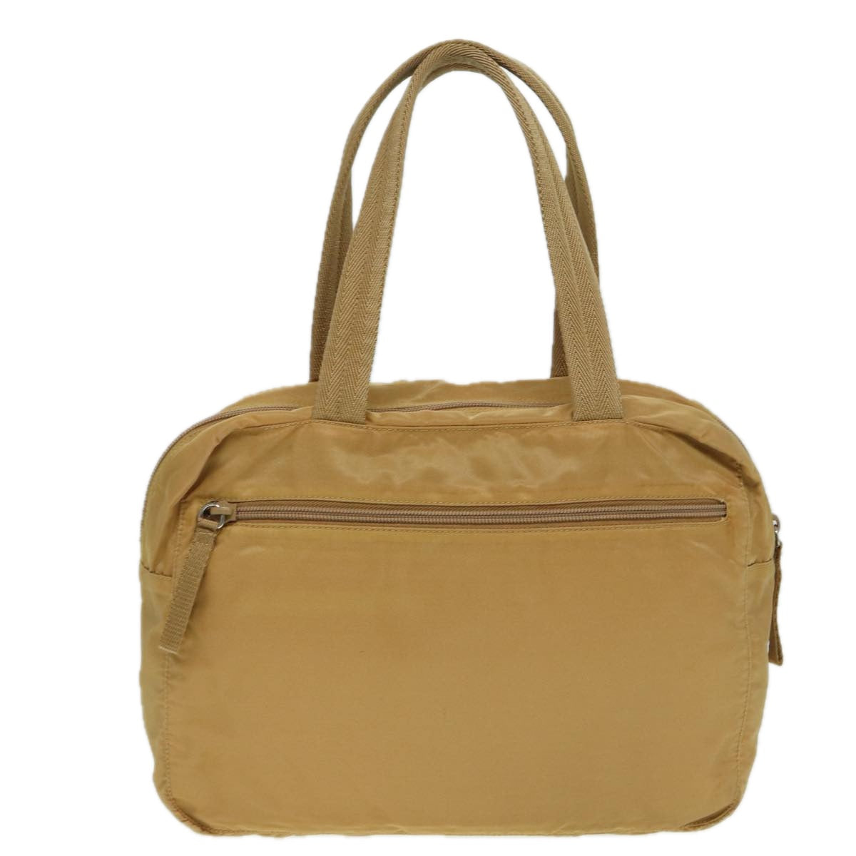 Luxury Prada Hand Bag Nylon Beige Silver  86448