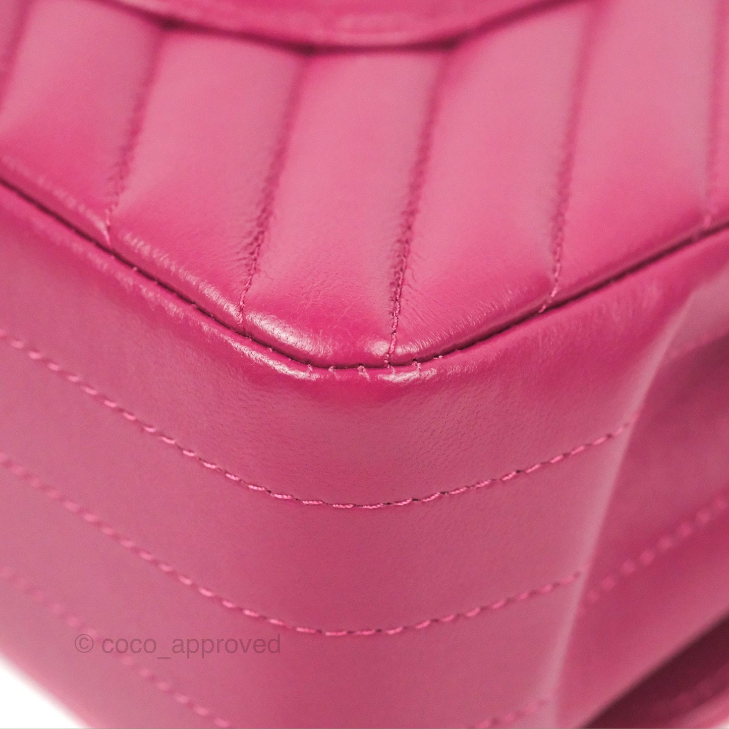 Chanel Medium Classic Flap Chevron Plum Pink Lambskin Gold Hardware