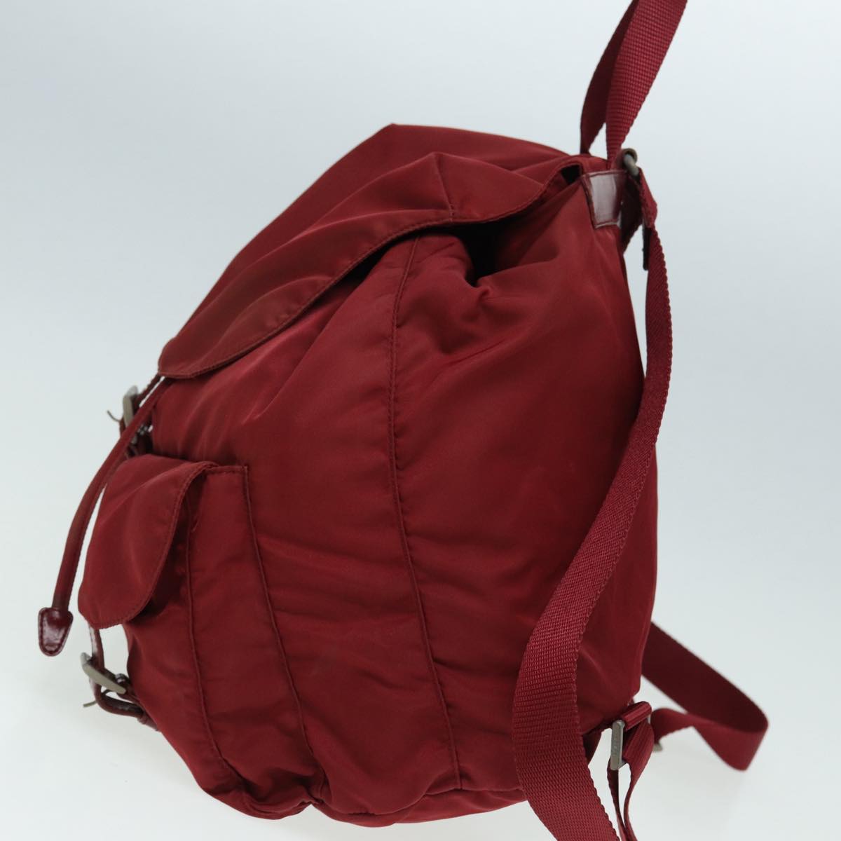 Luxury Prada Backpack Nylon Red Silver  86450