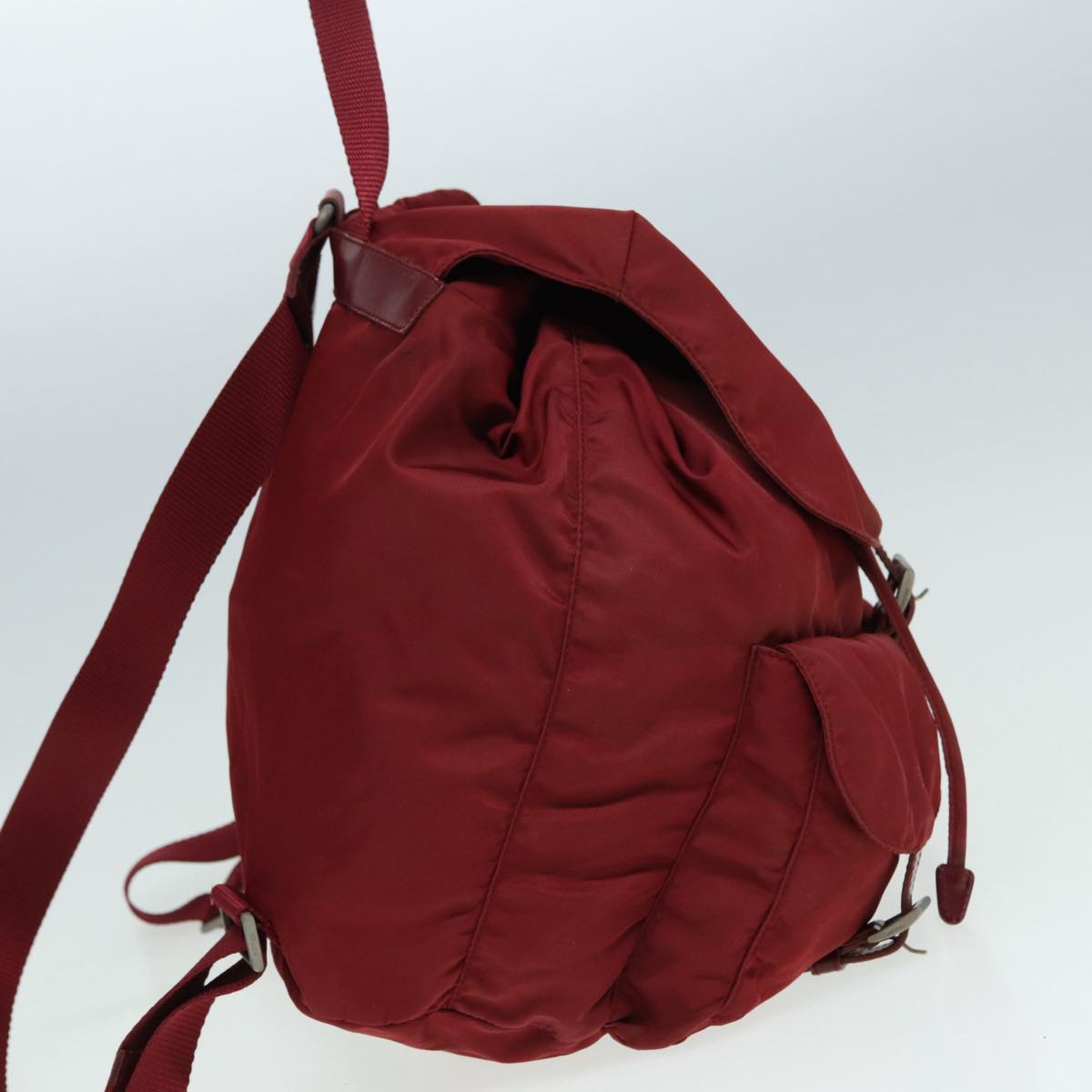 Luxury Prada Backpack Nylon Red Silver  86450