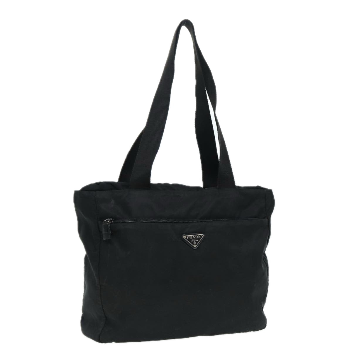 Luxury Prada Tote Bag Nylon Black Silver  86452