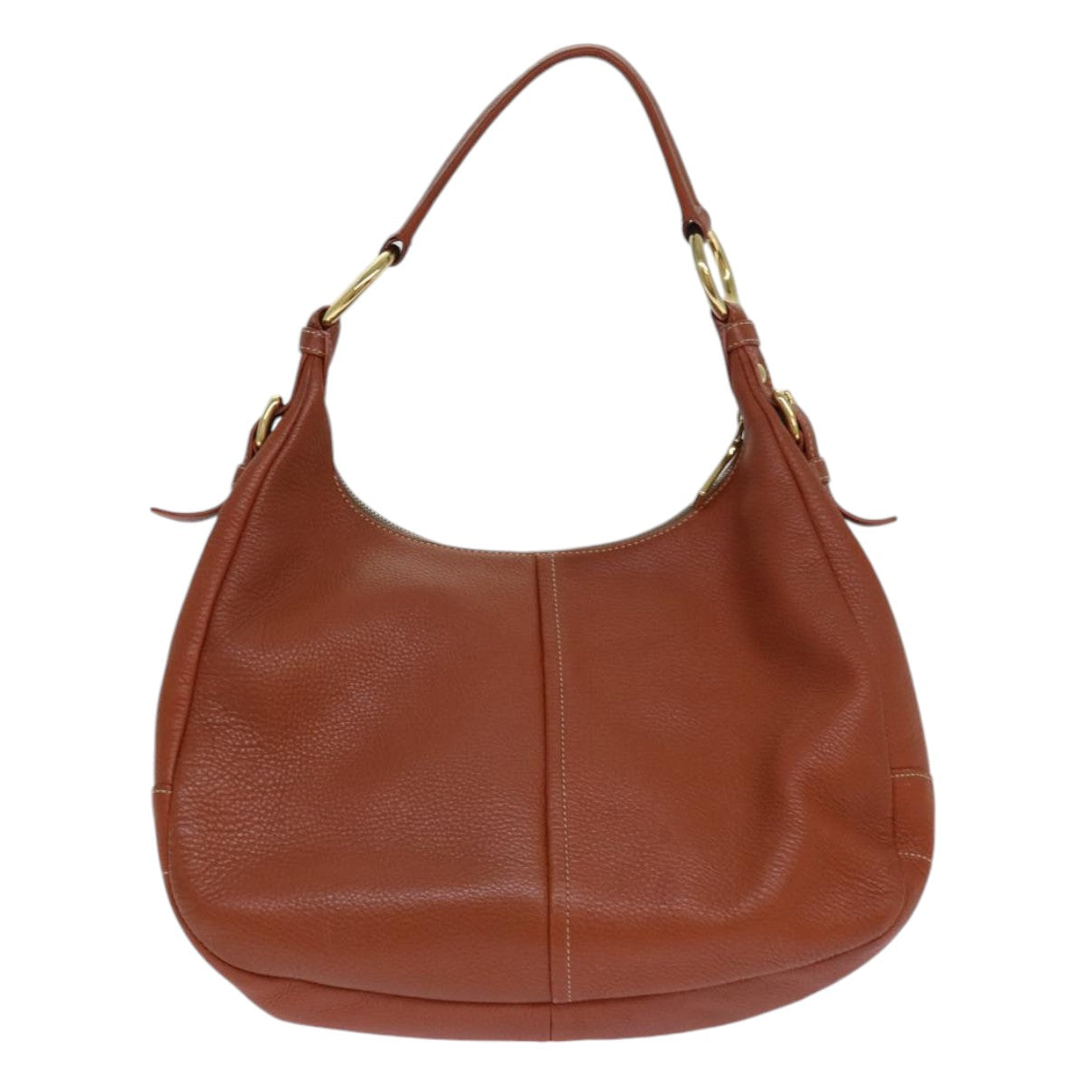 Luxury Prada Shoulder Bag Leather Brown Gold  86455
