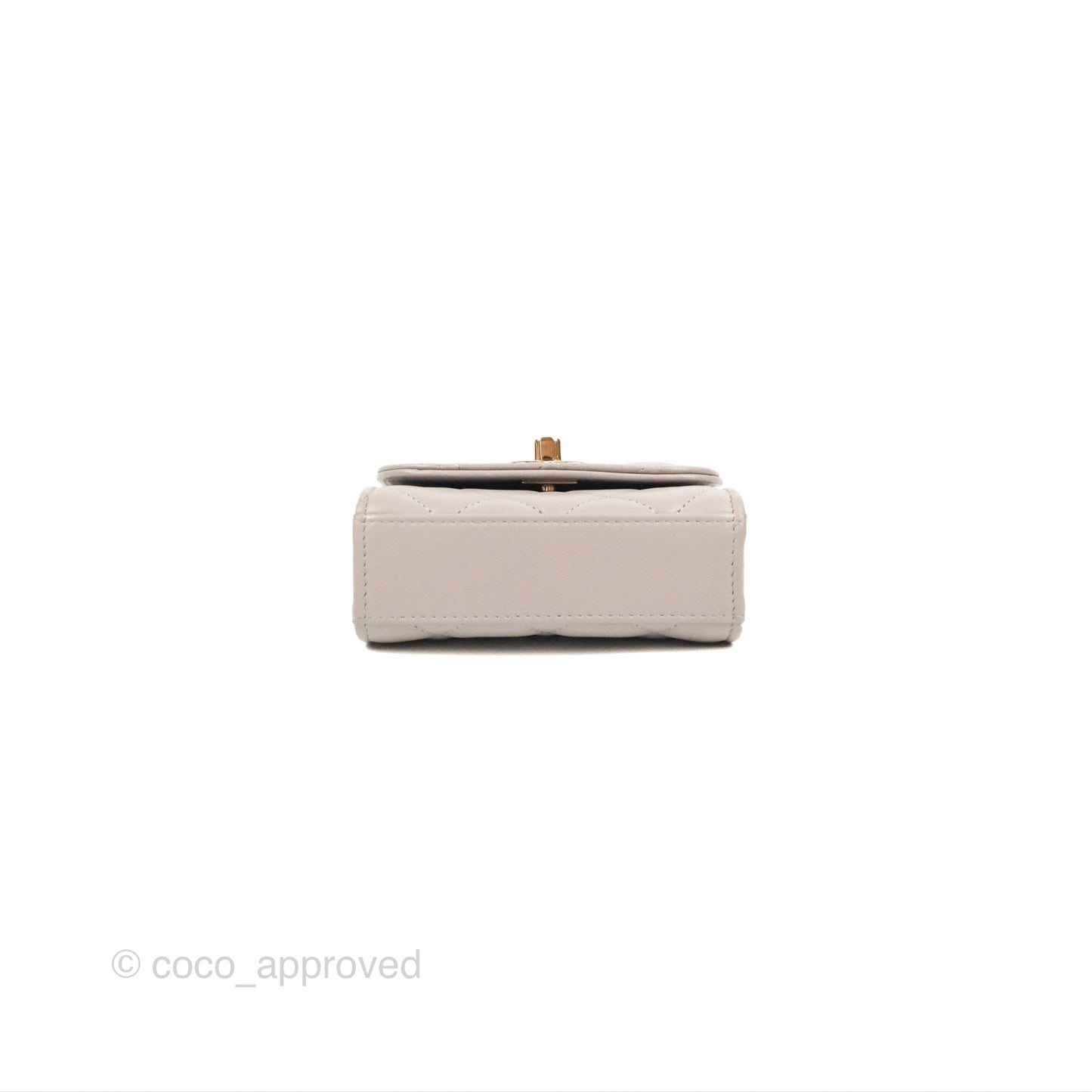 Chanel Mini Quilted Trendy CC Clutch With Chain Light Grey Lambskin Gold Hardware