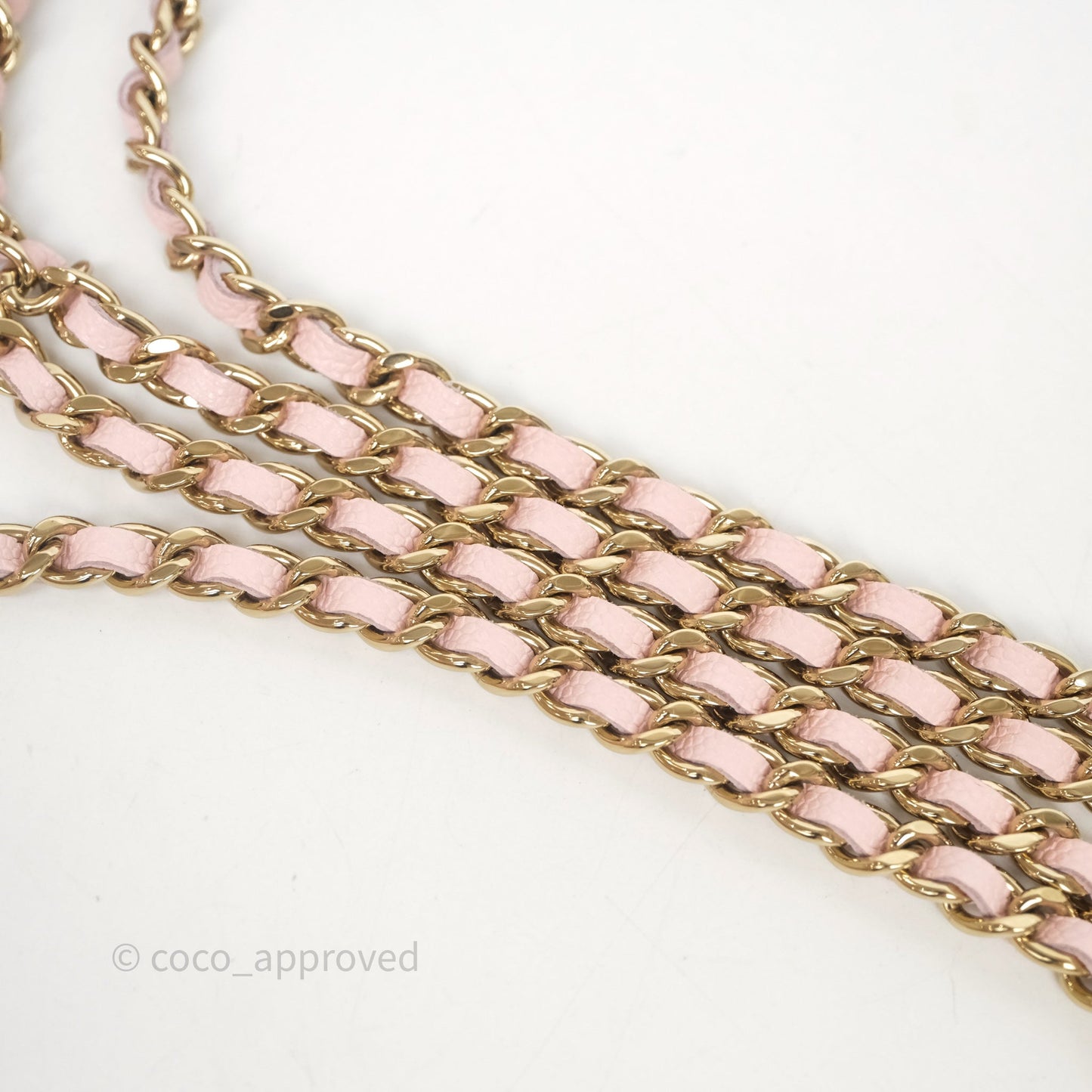 Chanel Classic Quilted Wallet on Chain WOC Light Pink Caviar Gold Hardware