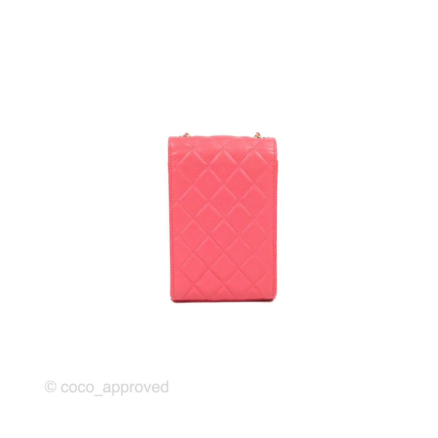Chanel Golden Class Phone Holder With Chain Pink Caviar Gold Hardware