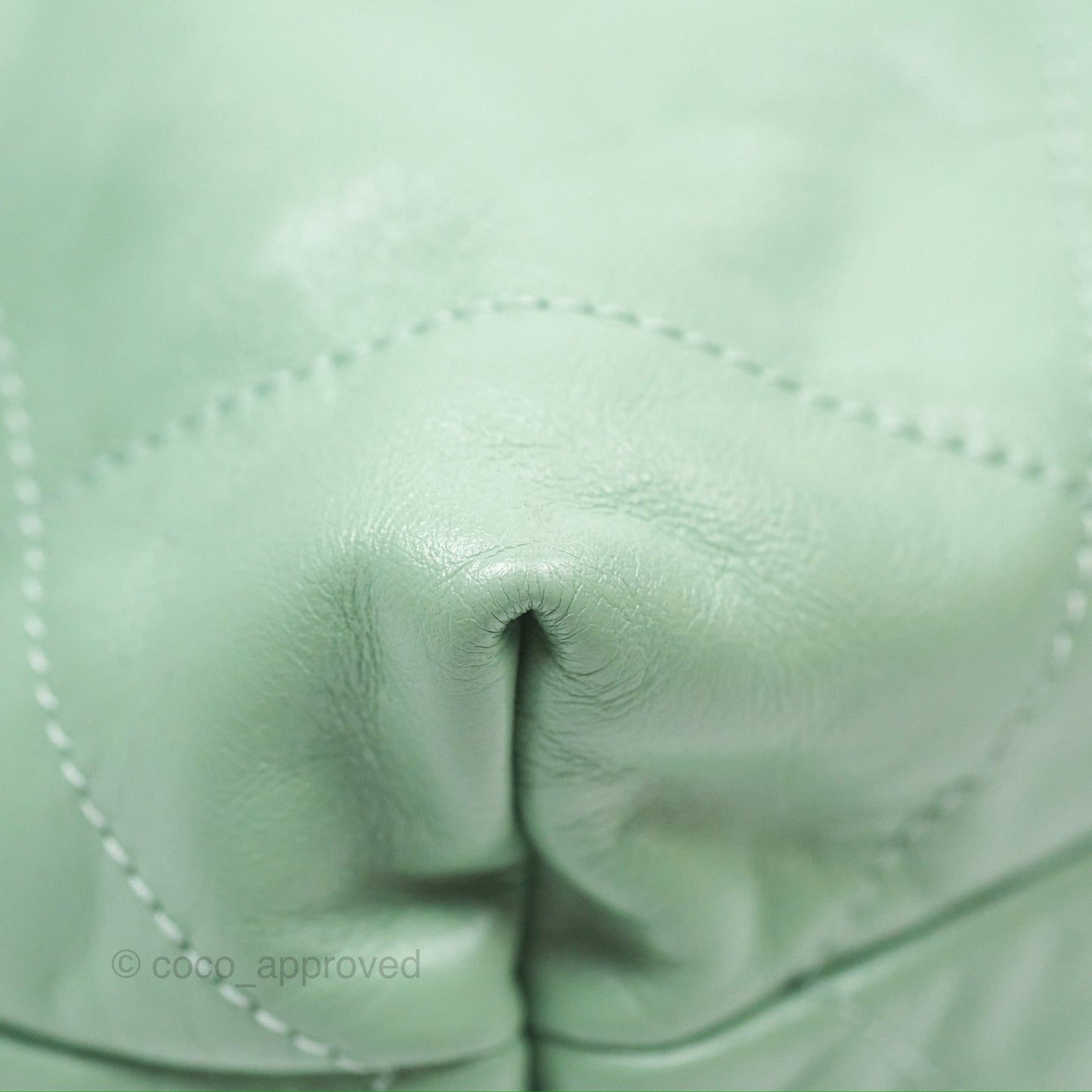 Chanel 22 Small Mint Green Shiny Aged Calfskin Aged Gold Hardware
