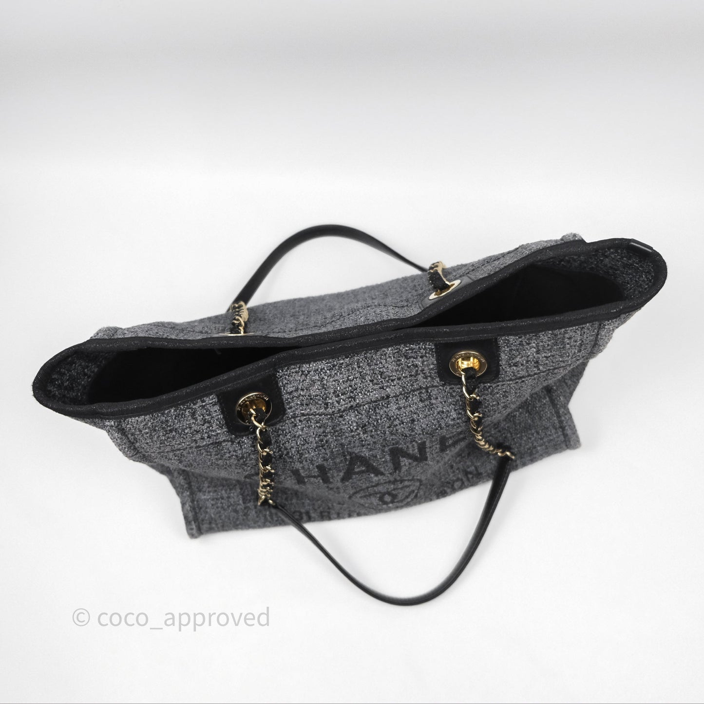 Chanel Medium Deauville Charcoal Grey Canvas