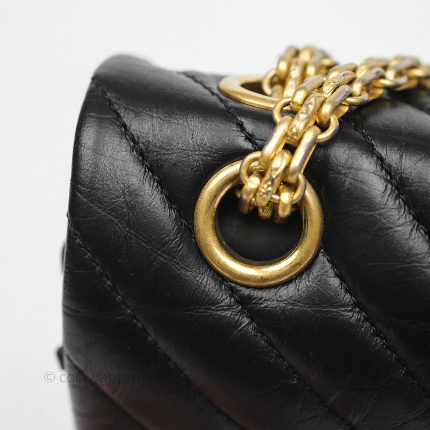 Chanel Reissue 226 Chevron Black Aged Calfskin Aged Gold Hardware