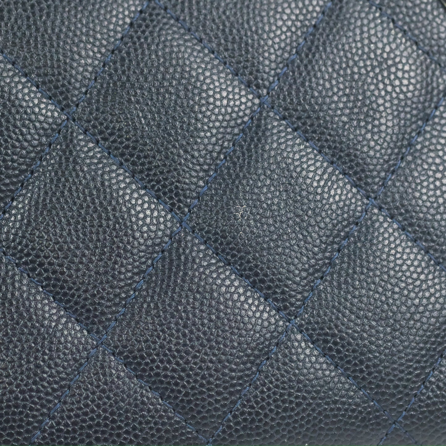 Chanel CC Filigree Small Flap Wallet Navy Caviar Gold Hardware