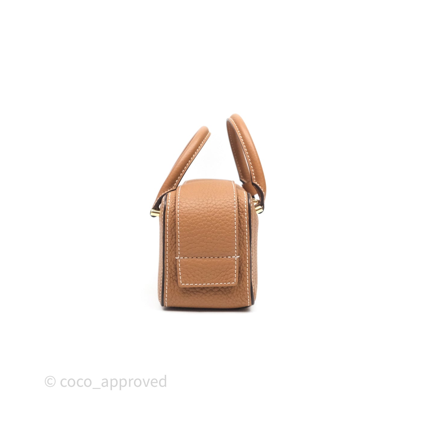 Delvaux Cool Box Nano Taurillon Soft Grained Calfskin Vegetal Ivory Gold Hardware