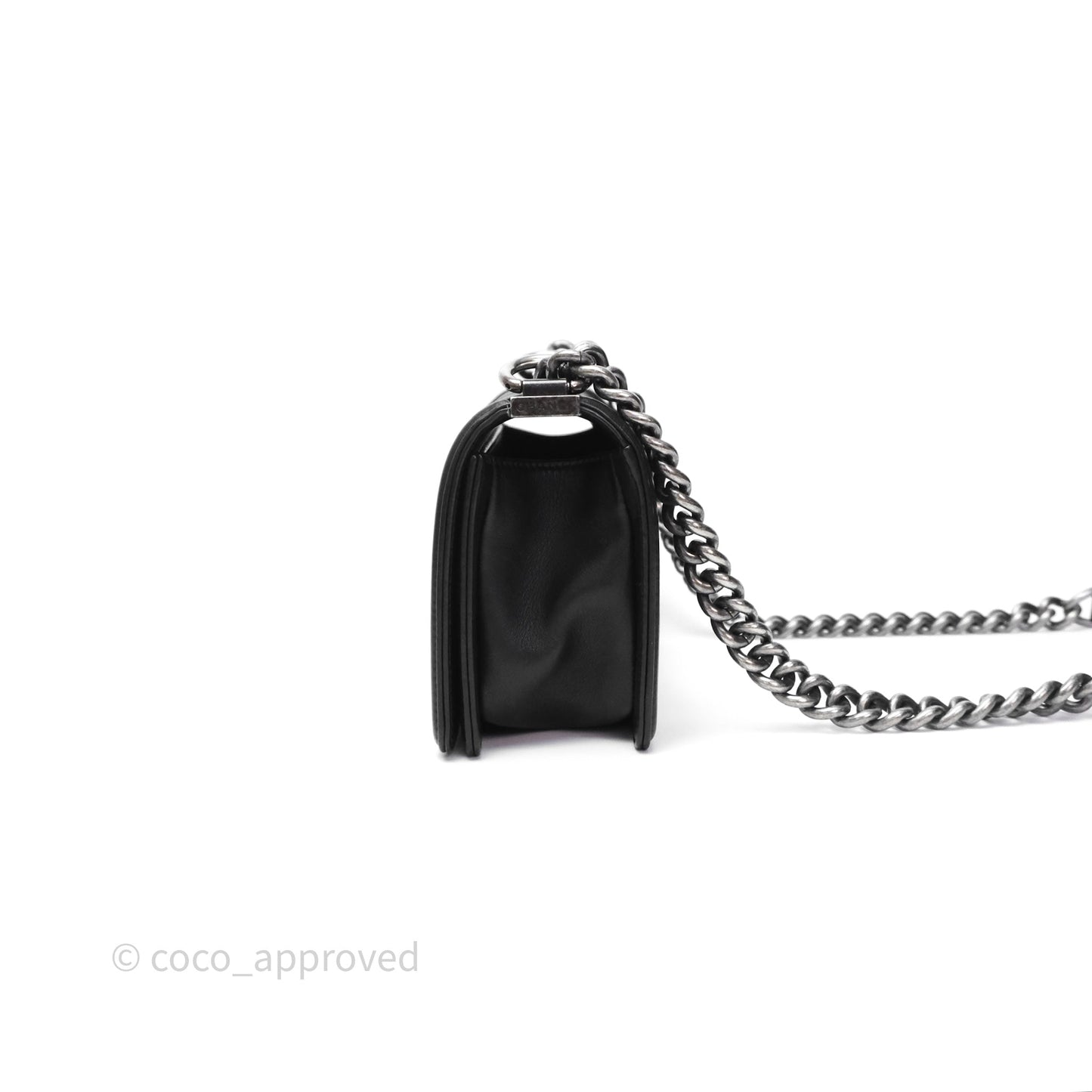 Chanel Small Boy Black Lambskin Ruthenium Hardware