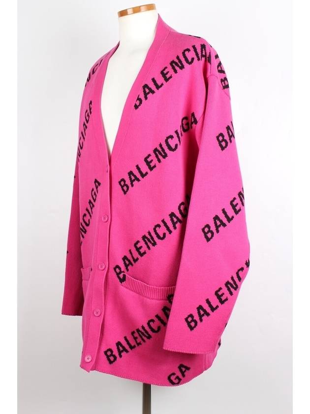 Luxury Balenciaga All over multi logo cardigan M