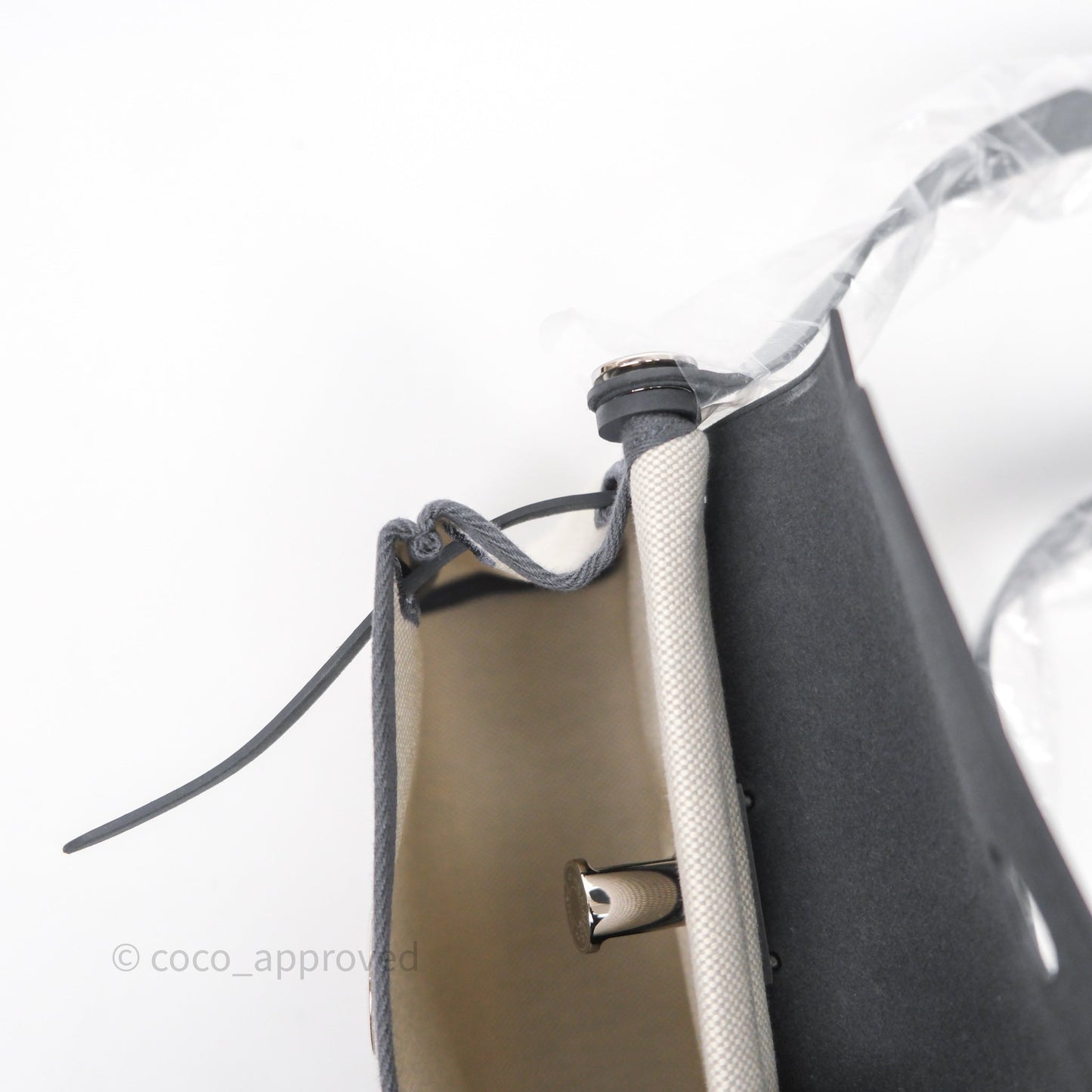 Hermès Zip 20 Mini Herbag Ecru-Bleu Glacier8U/Ardoise85 Canvas Palladium Hardware