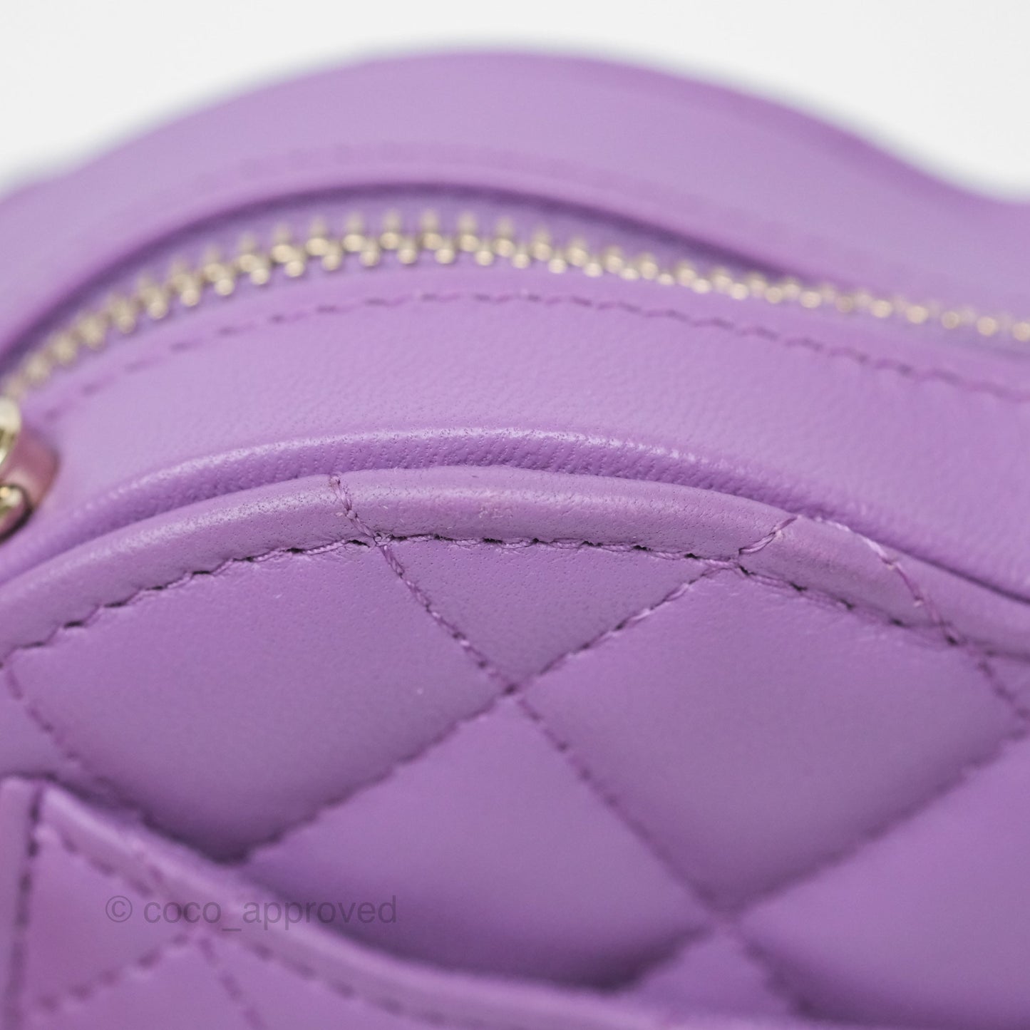 Chanel Small Heart Bag Purple Lambskin Gold Hardware 22S