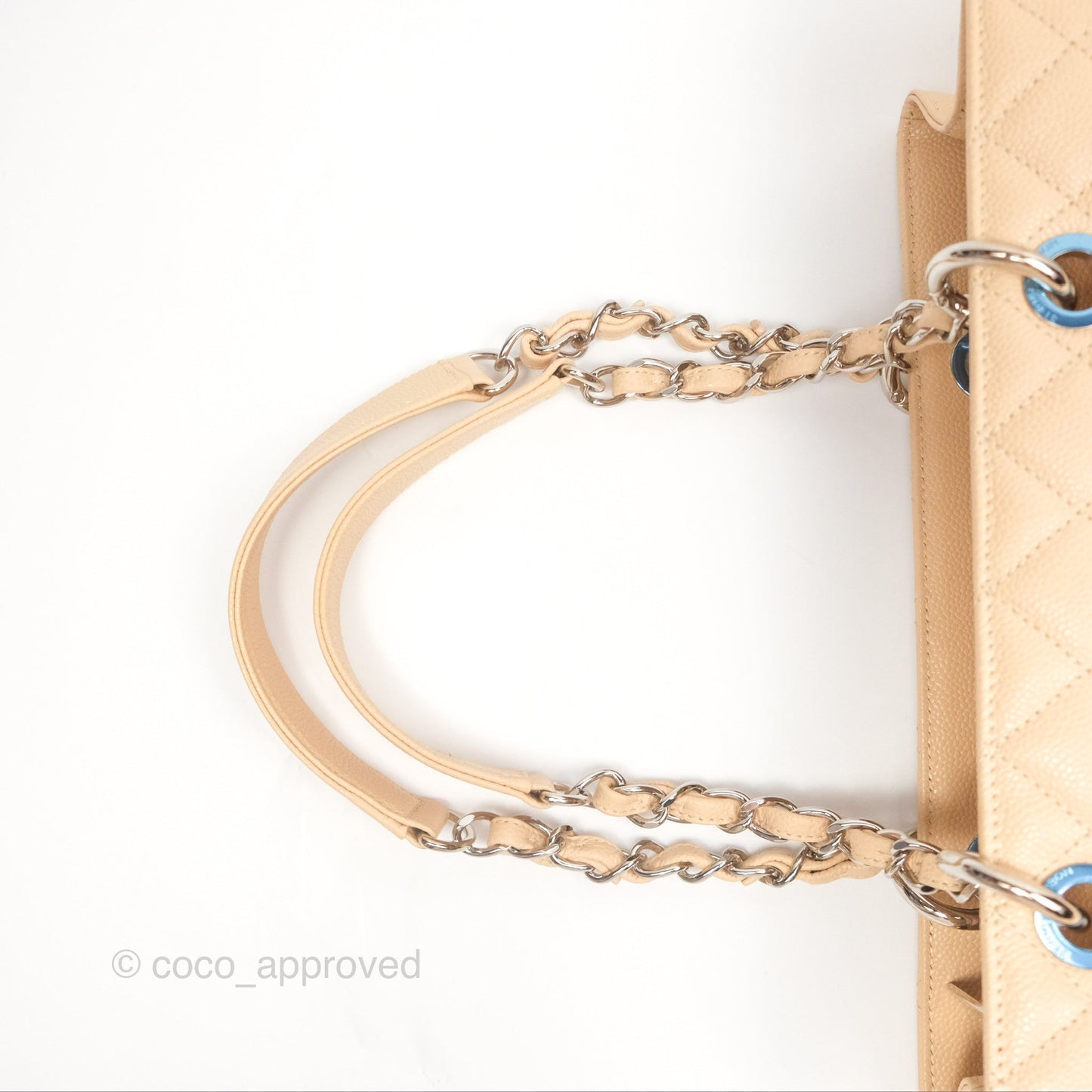 Chanel GST Beige Caviar Silver Hardware