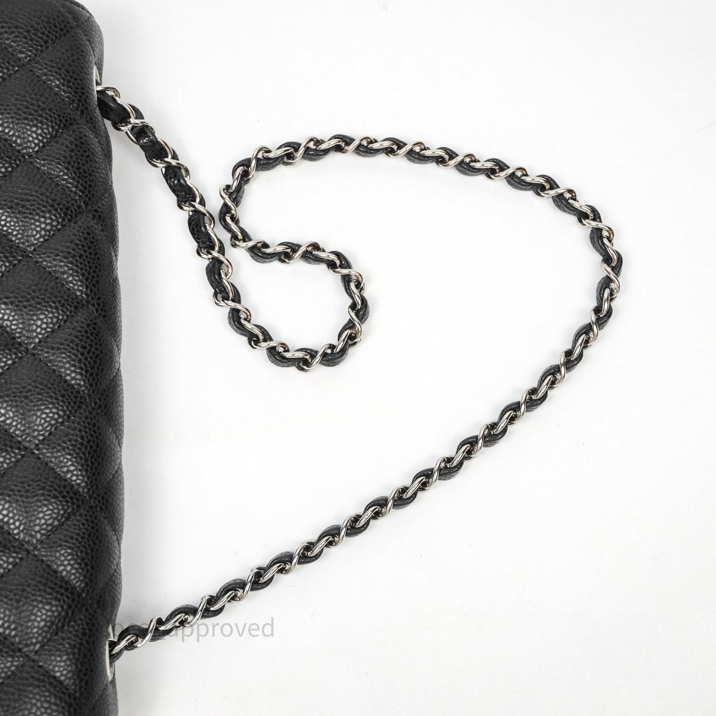 Chanel East West Flap Bag Black Caviar Silver Hardware