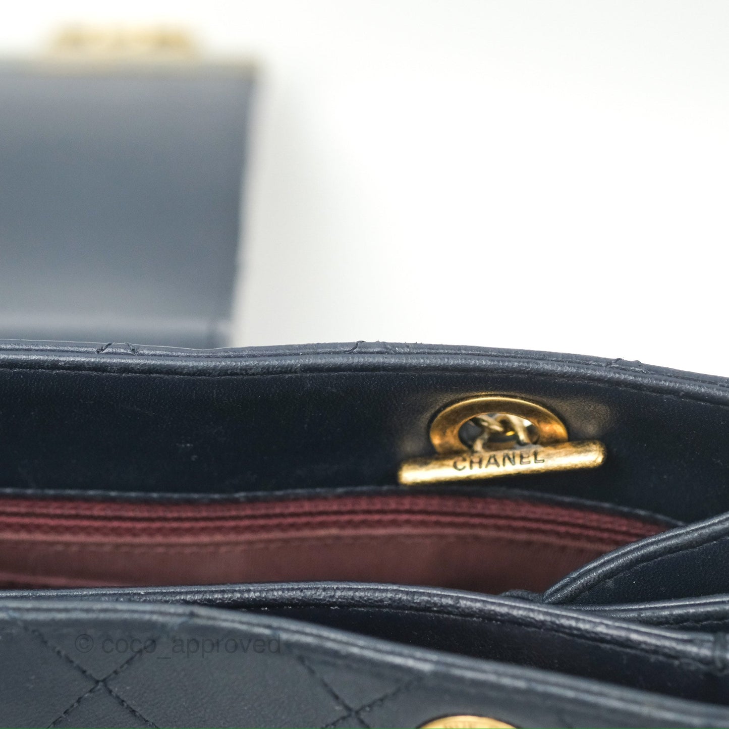 Chanel Medium Around The Corner Shopping Tote Navy Lambskin