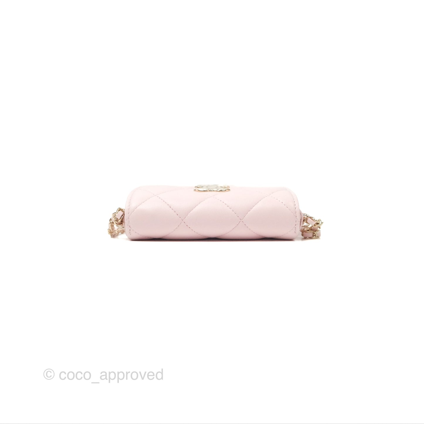 Chanel Mini Chain Around Clutch With Chain Pink Lambskin Gold Hardware