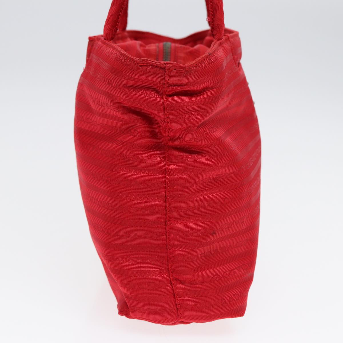 Luxury Prada Hand Bag Nylon Red Silver  86562