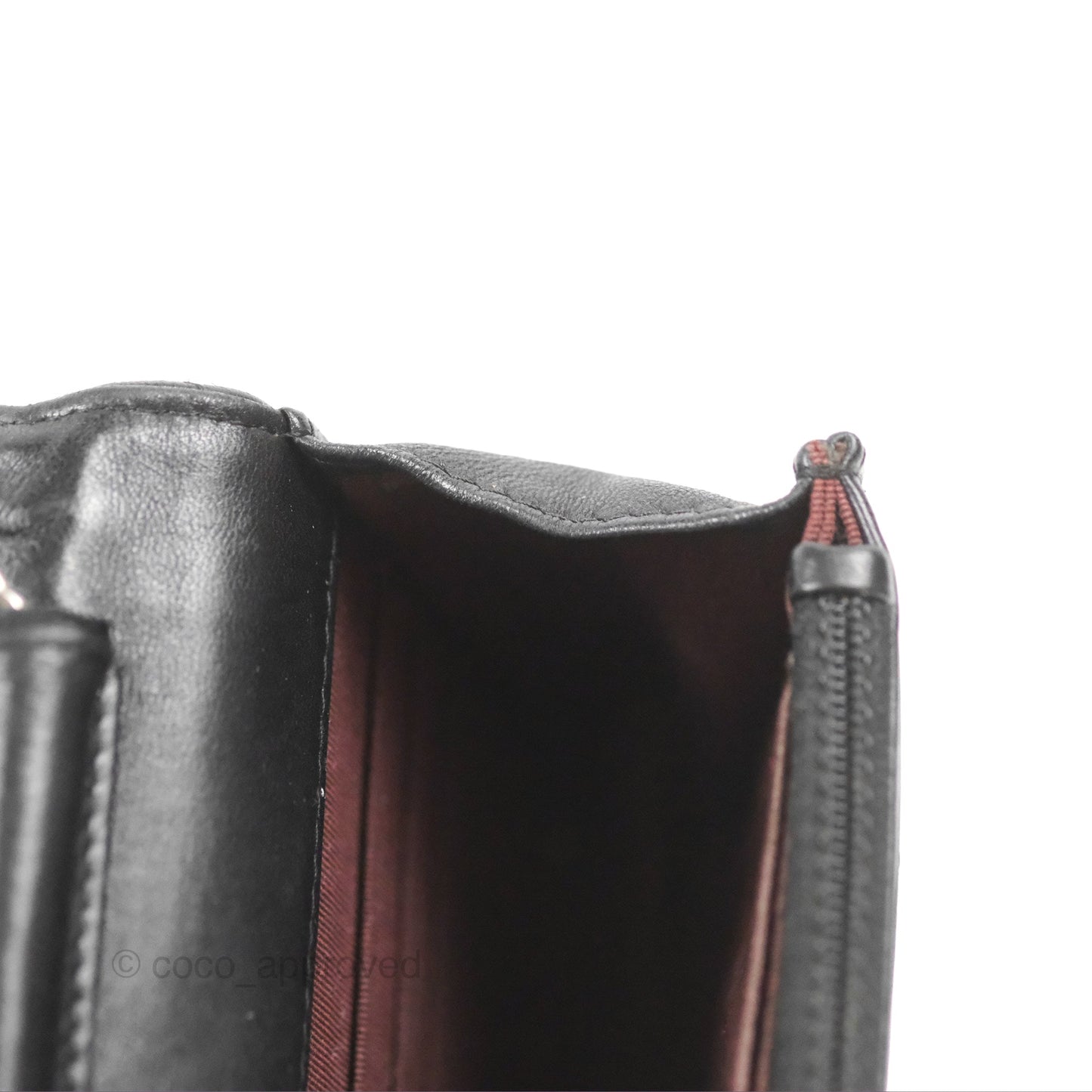 Chanel Classic Chevron Wallet on Chain WOC Black Lambskin Silver Hardware