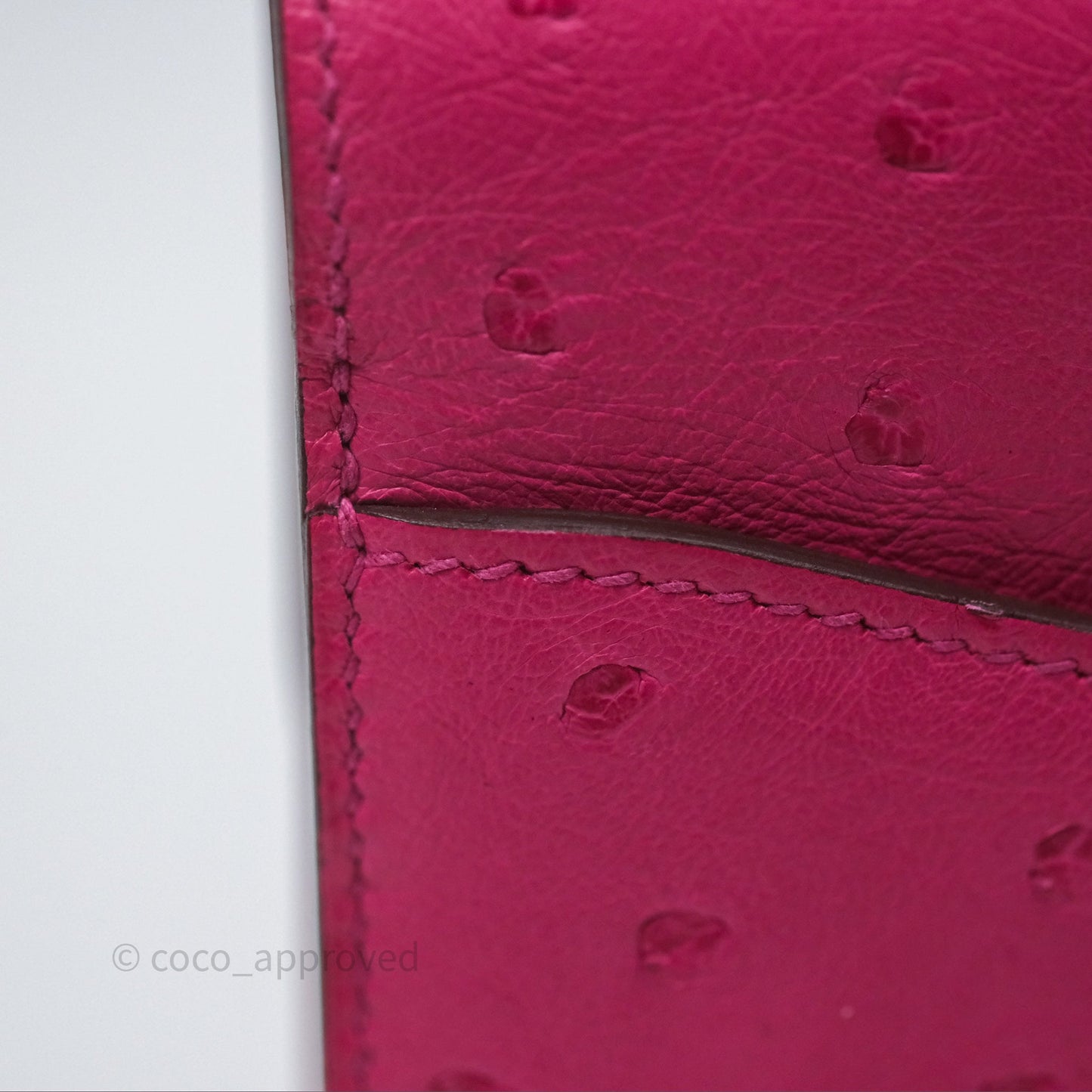 Hermès Constance Mini 18cm Rose Tyrien E5 Ostrich Palladium Hardware