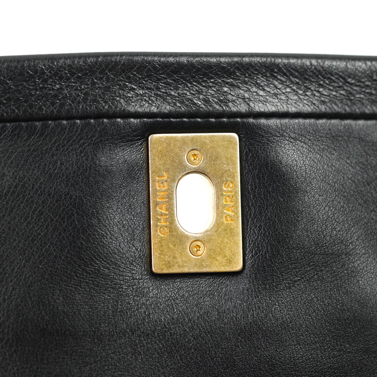 Chanel Soft Elegance Flap Bag Calfskin Black Aged Gold Hardware 14K