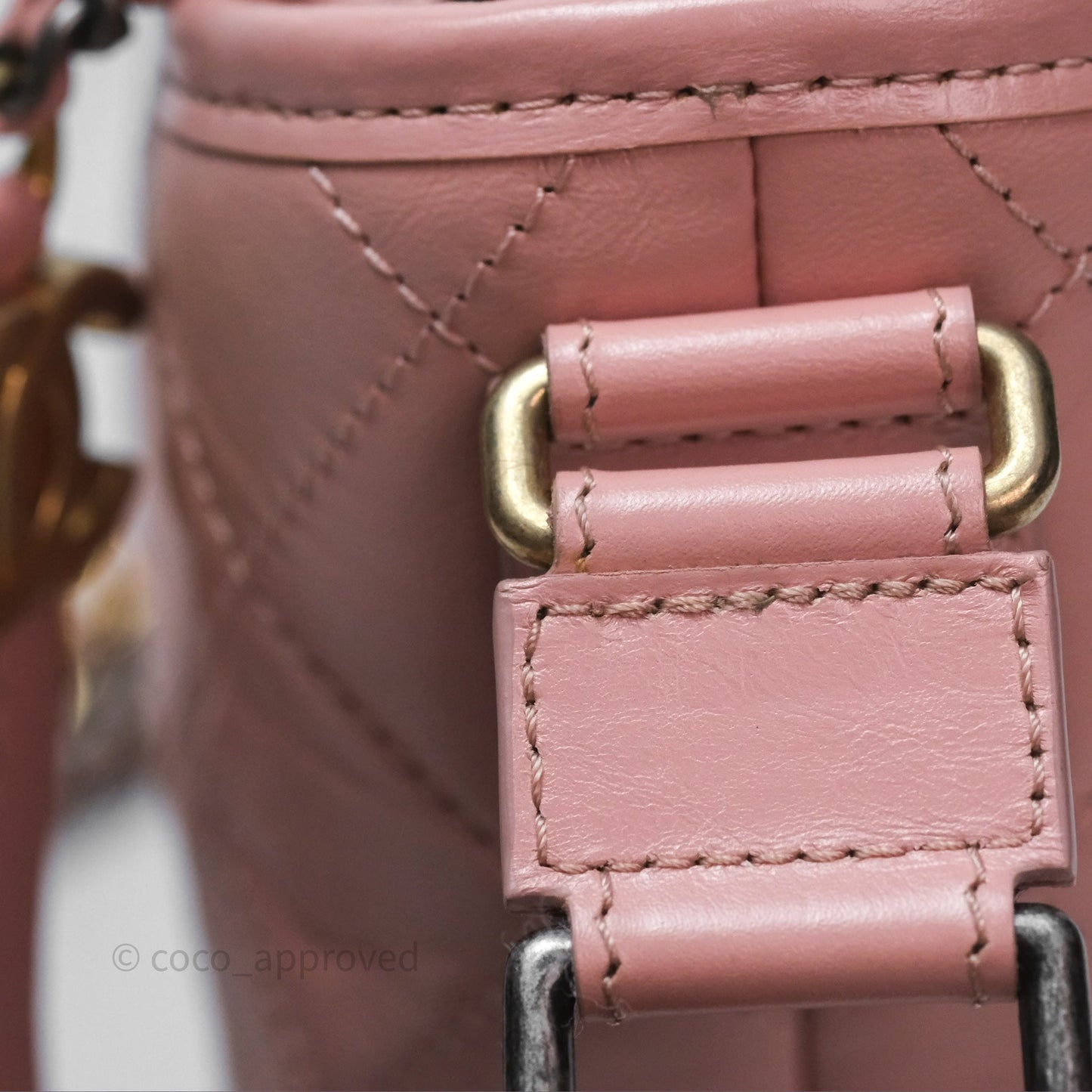 Chanel Small Gabrielle Hobo Quilted Pink Aged Calfskin