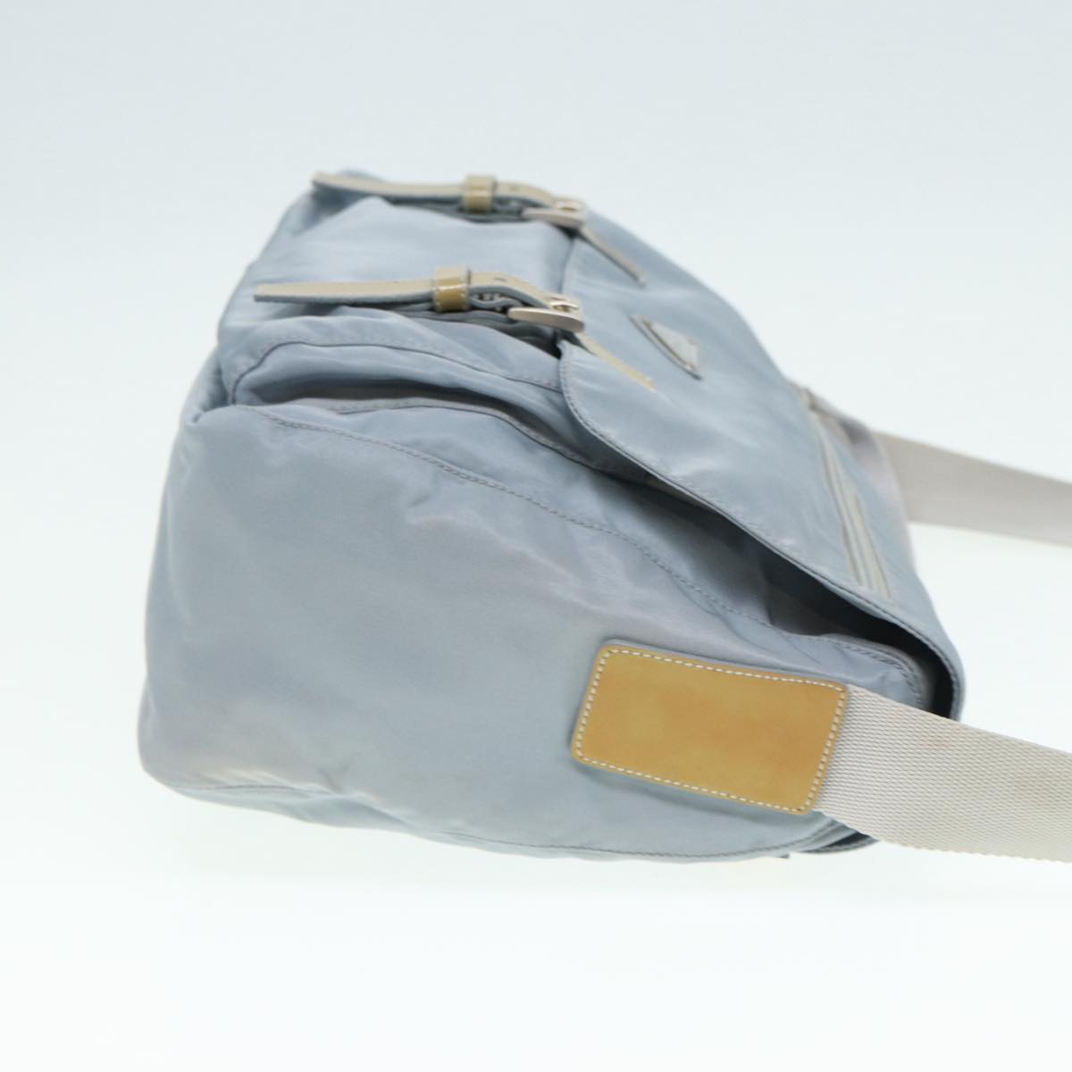 Luxury Prada Shoulder Bag Nylon Blue Silver  86646