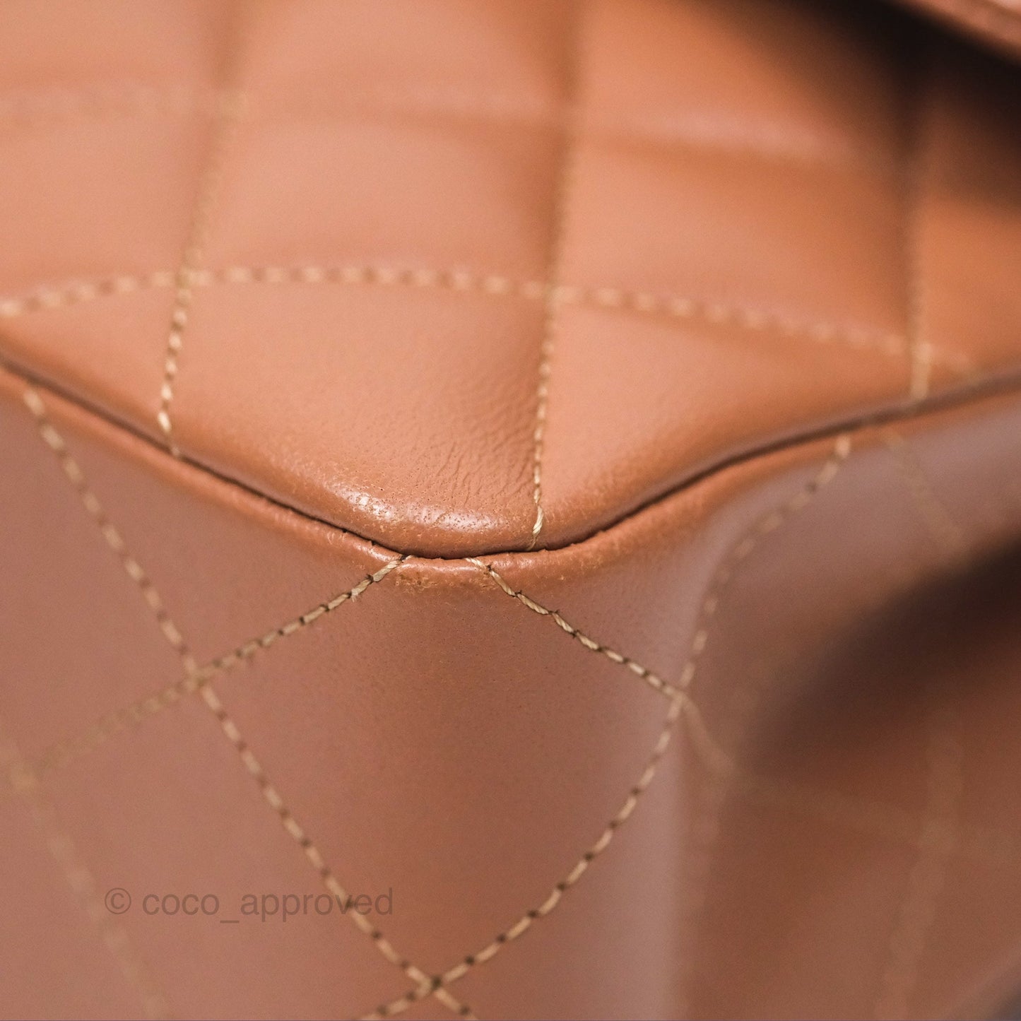 Chanel Small Classic Quilted Flap Dark Beige Caramel Lambskin Gold Hardware