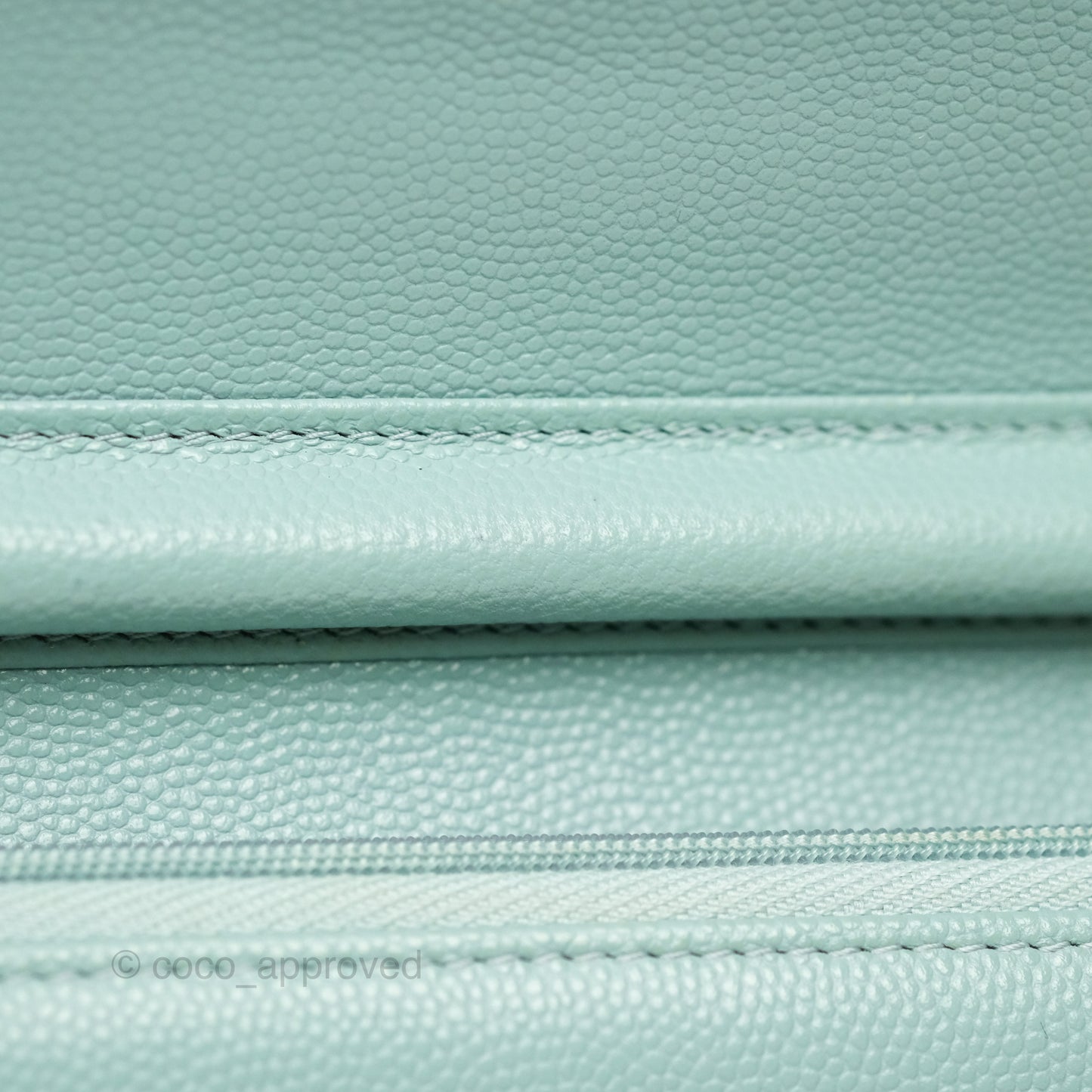 Chanel Quilted Classic Wallet On Chain WOC Tiffany Blue Caviar Gold Hardware